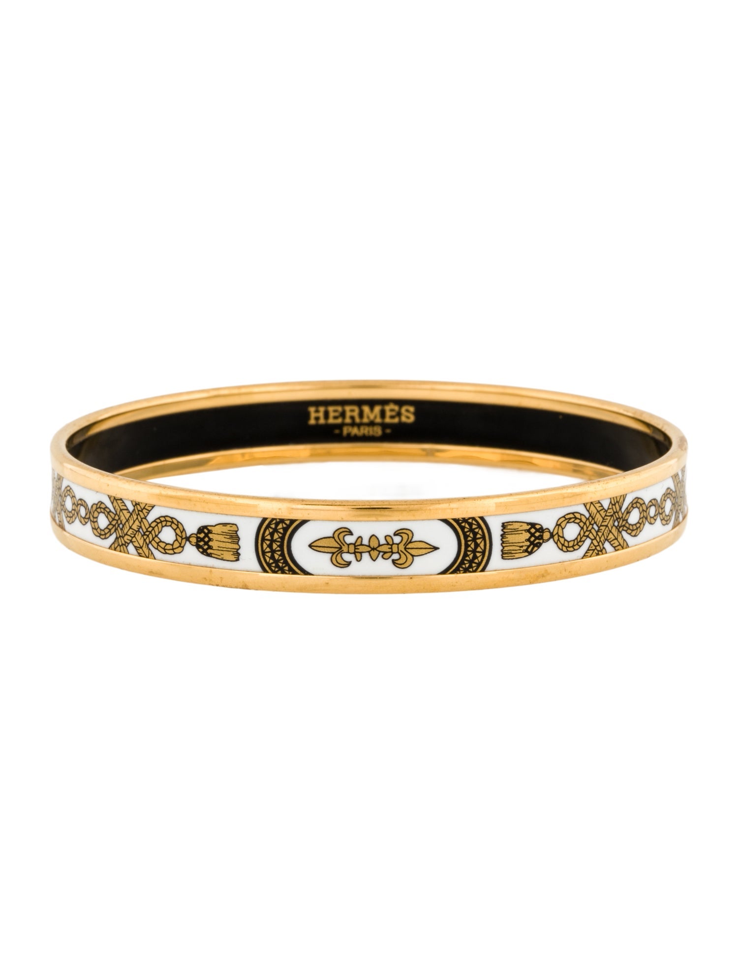 Hermès Narrow Enamel Bangle Bracelet