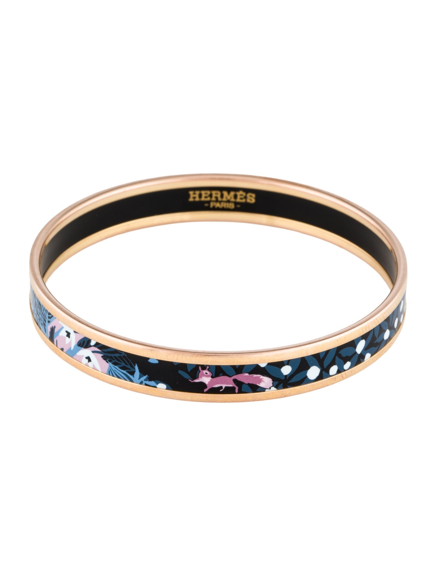 Hermès Enamel Narrow Bangle Bracelet