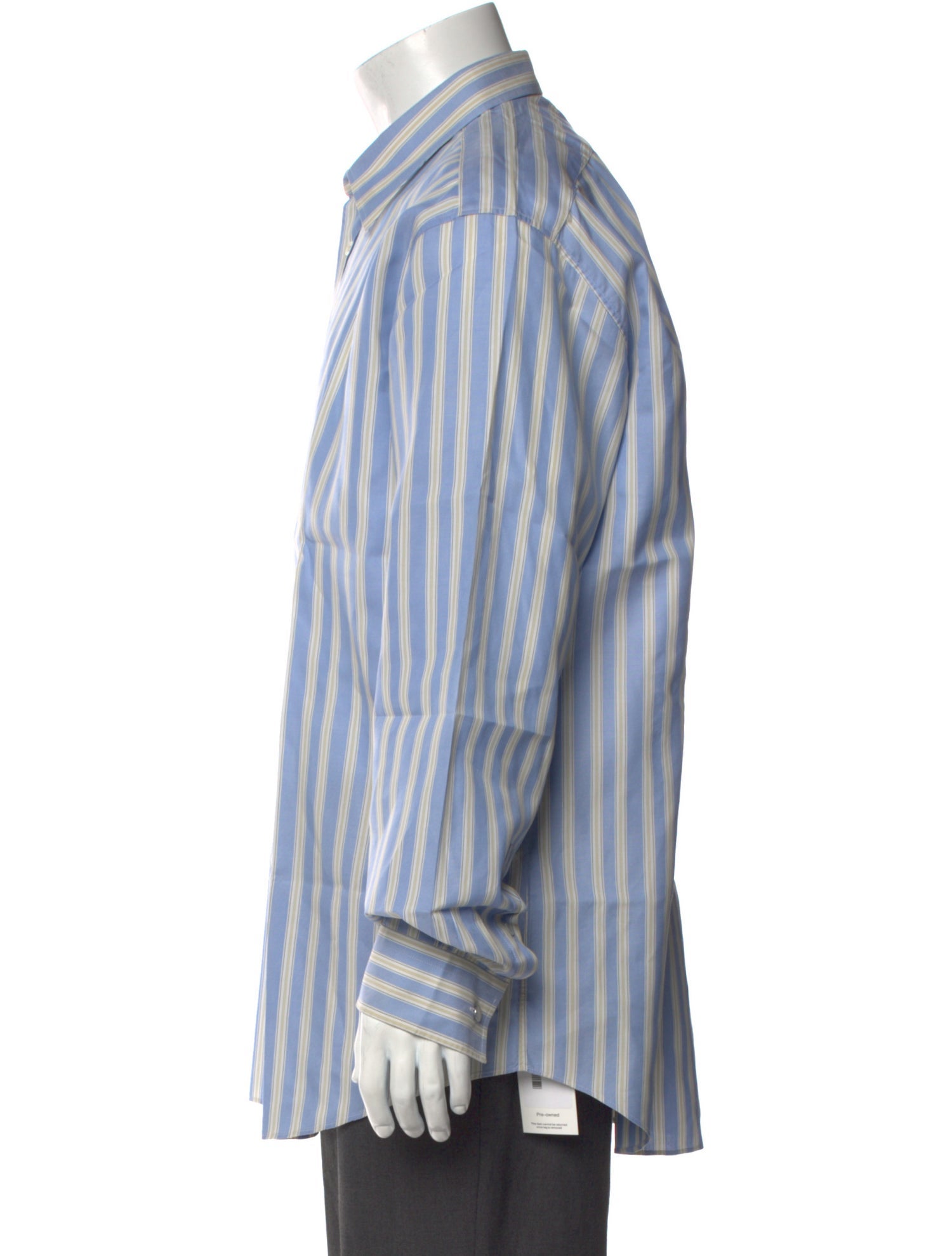 Hermès Striped Long Sleeve Dress Shirt