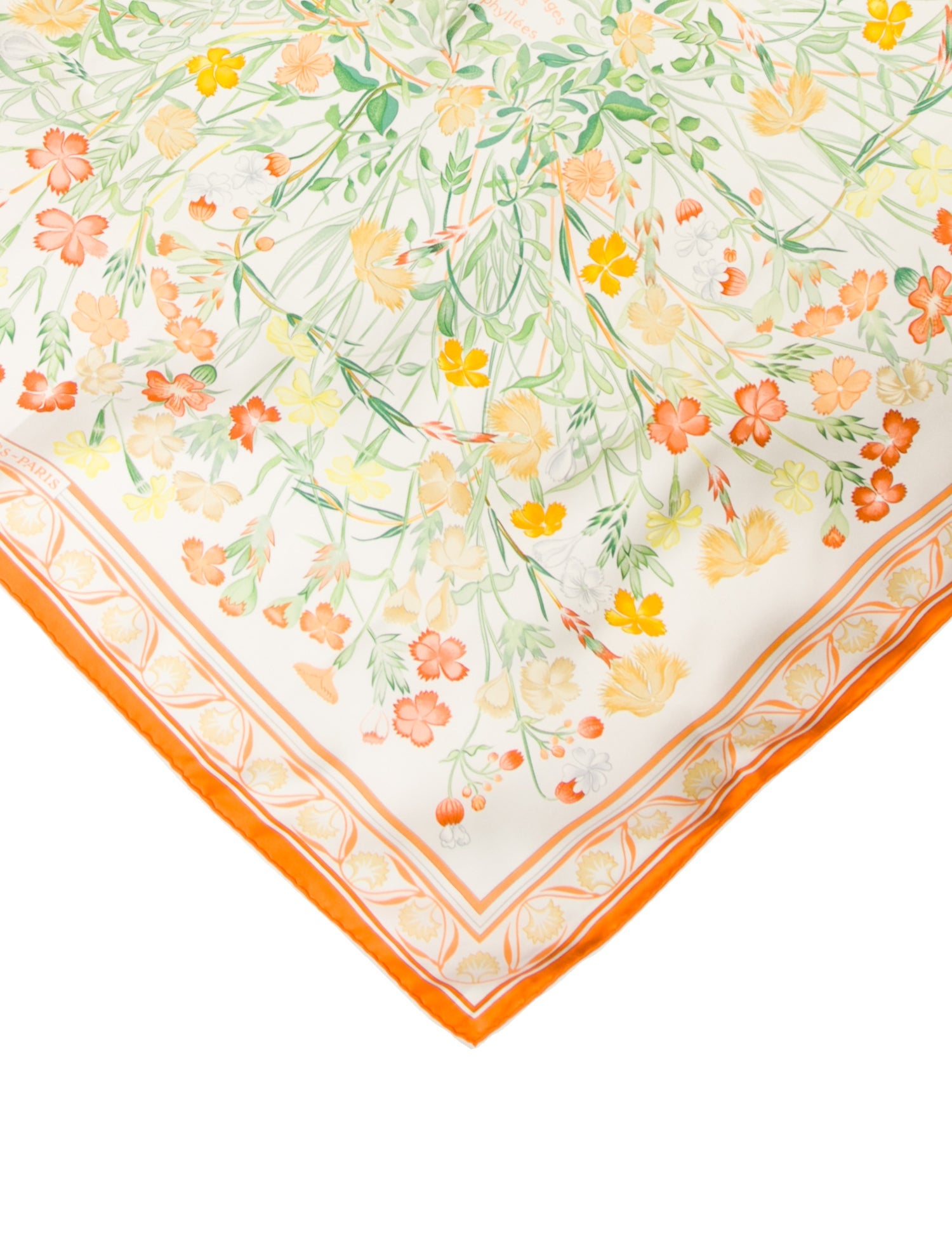 Hermès Œillets Sauvages et Autres Caryophyllées Silk Scarf