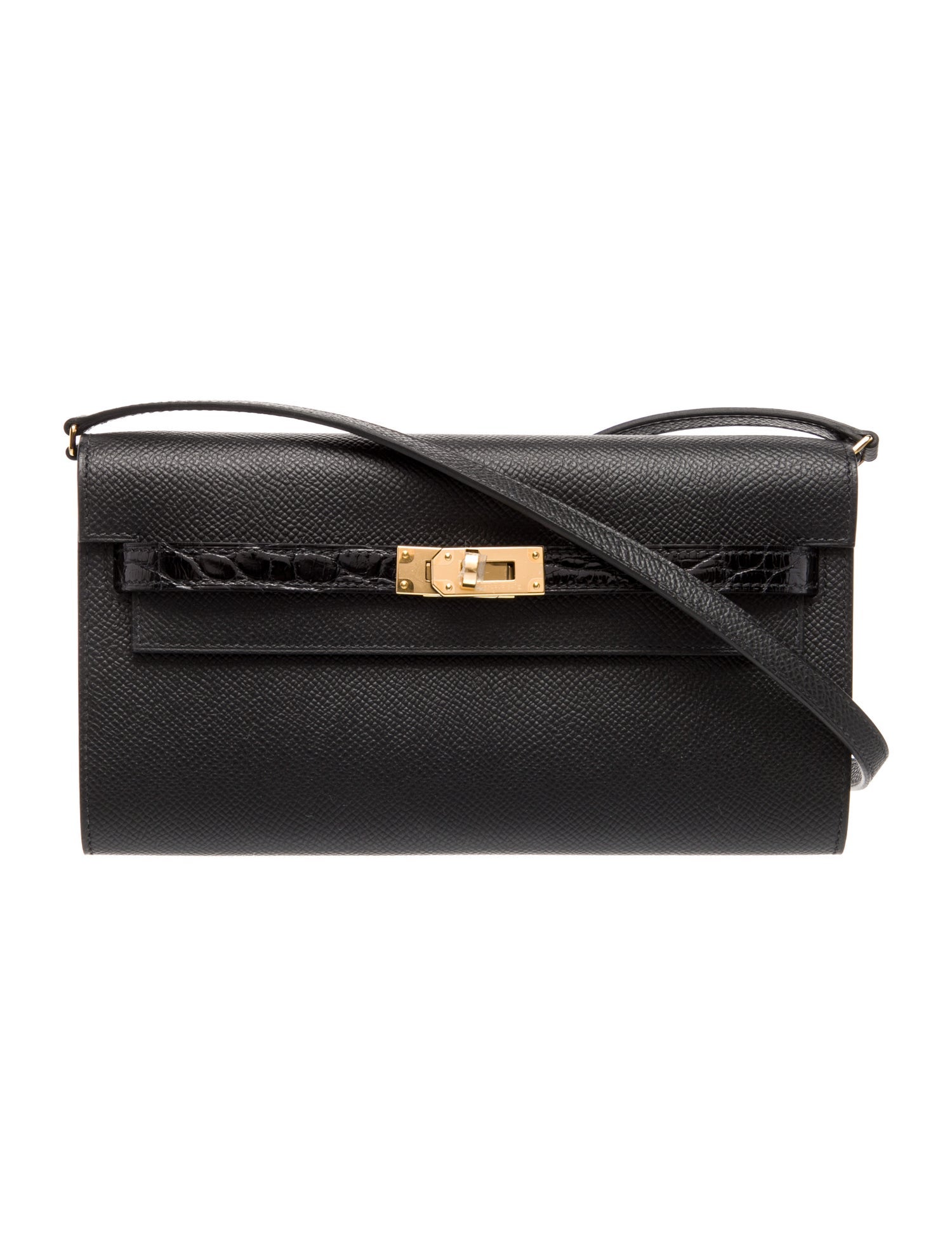 Hermès 2024 Epsom & Shiny Alligator Touch Kelly To Go Wallet