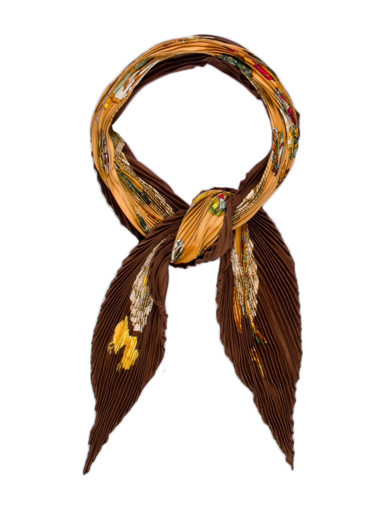 Hermès Couvée d'Hermès Silk Plissé Scarf