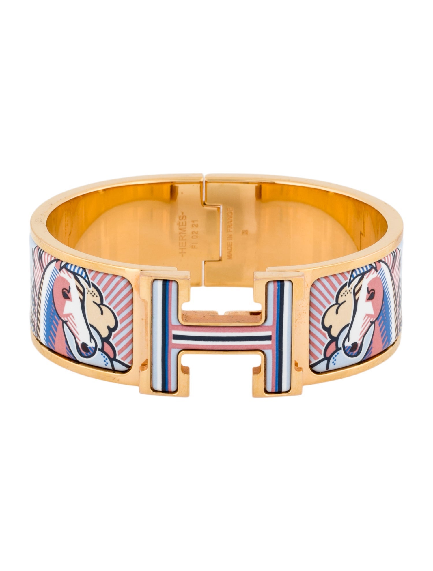 Hermès Clic Clac H w/ Enamel Turnlock Bracelet