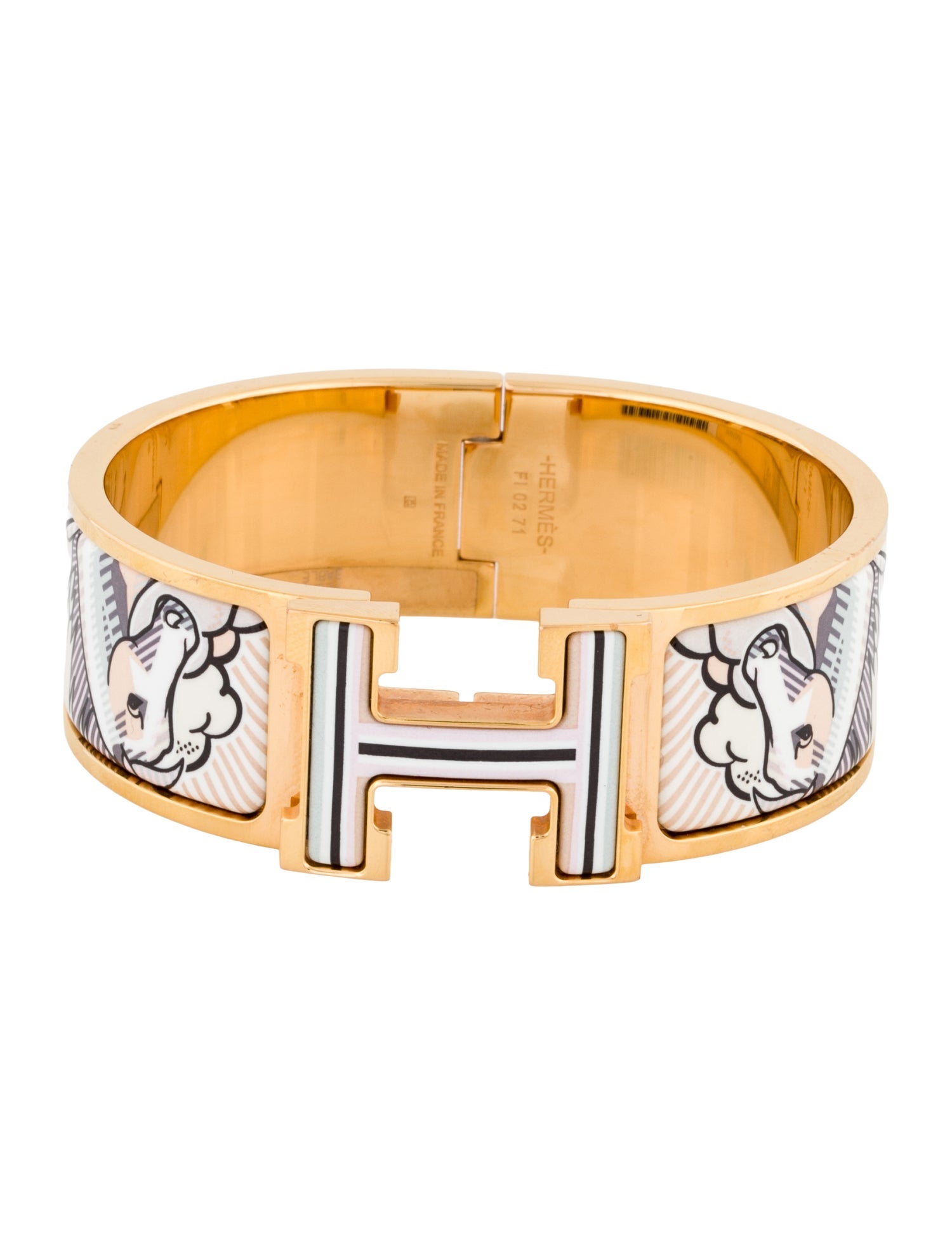 Hermès Clic Clac H w/ Enamel Turnlock Bracelet