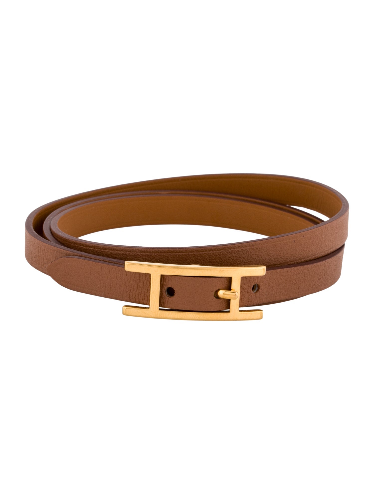 Hermès Hapi 3 MM Leather Wrap Bracelet