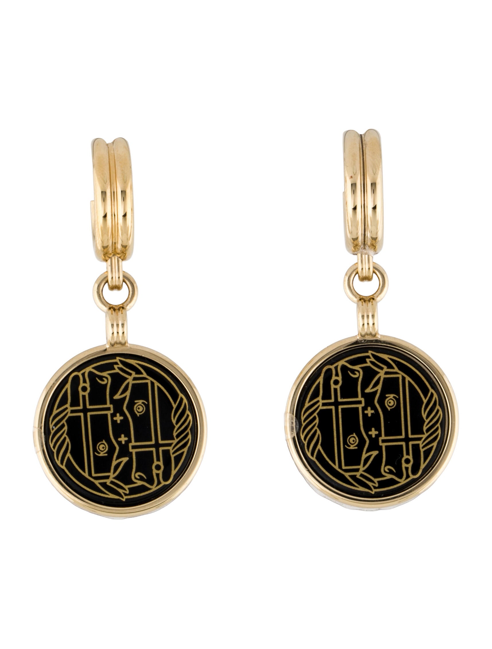 Hermès Quadrige Enamel Drop Earrings