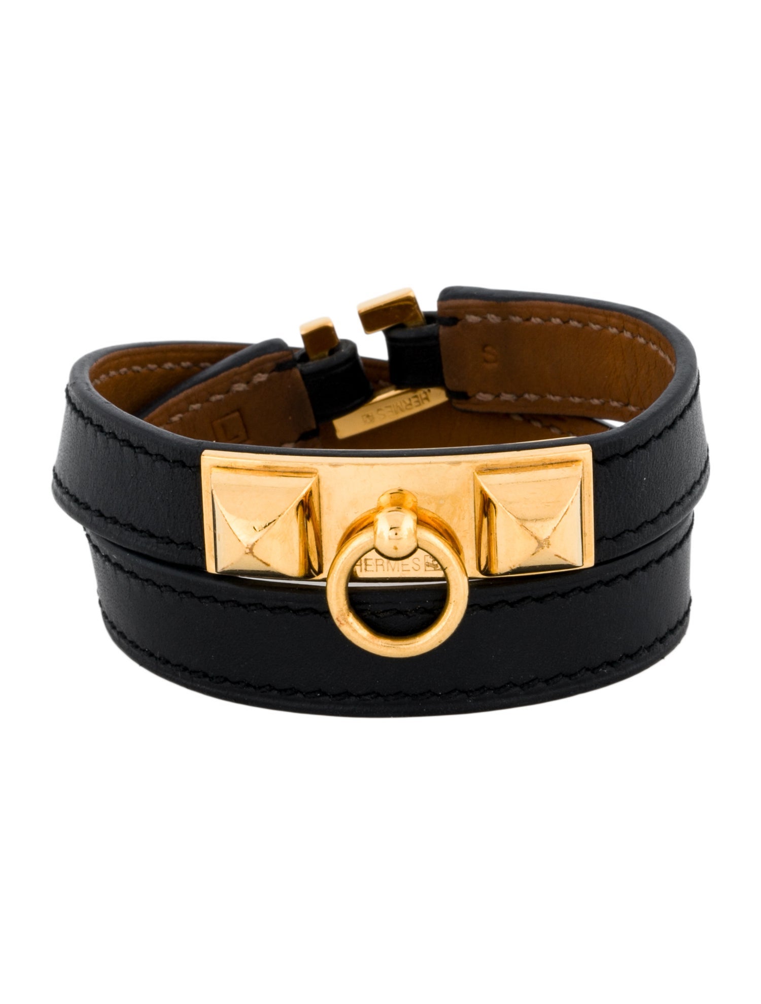 Hermès Leather Rivale Double Tour Wrap Bracelet