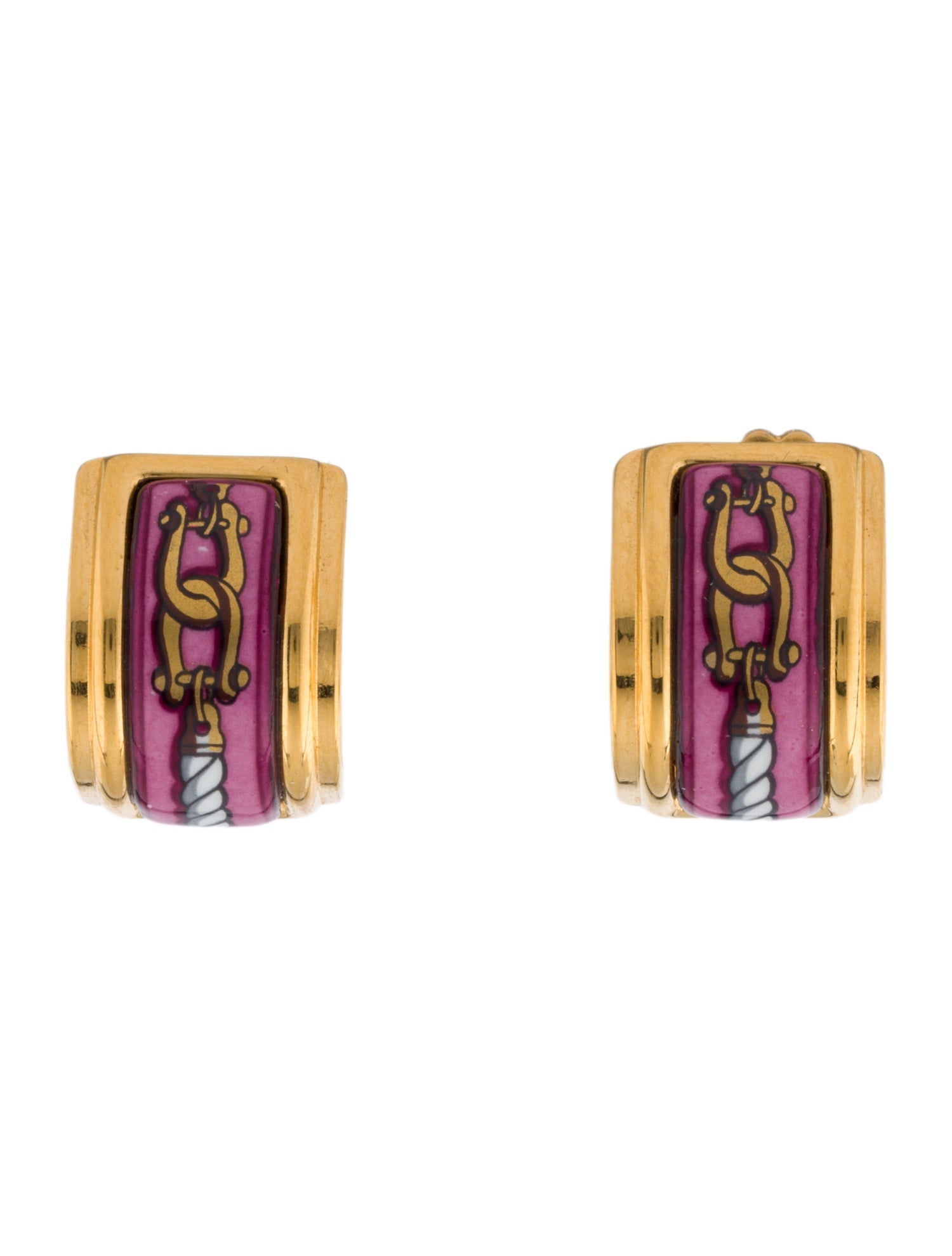 Hermès Vintage Enamel Clip-On Earrings