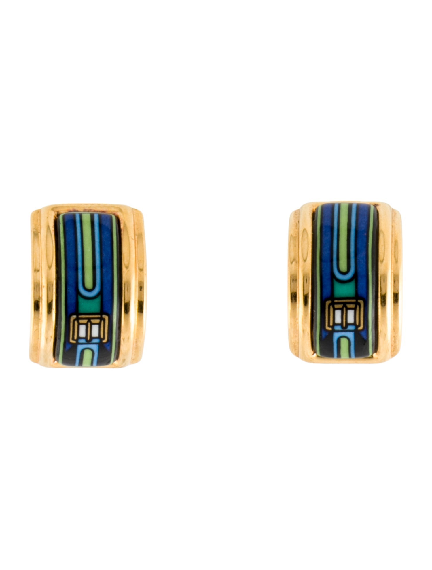 Hermès Vintage Enamel Clip-On Earrings