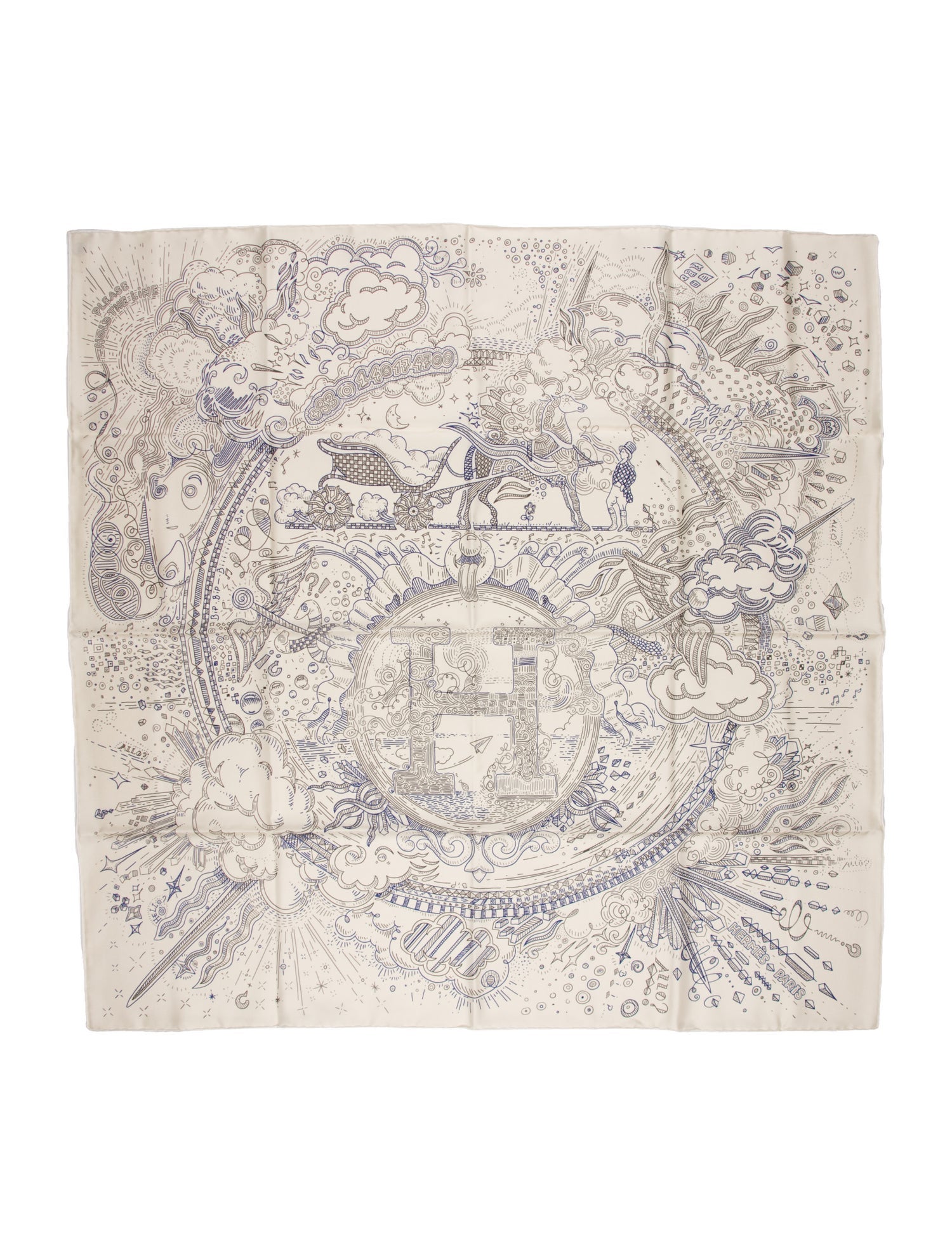 Hermès Please Hold The Line Silk Scarf w/ Tags