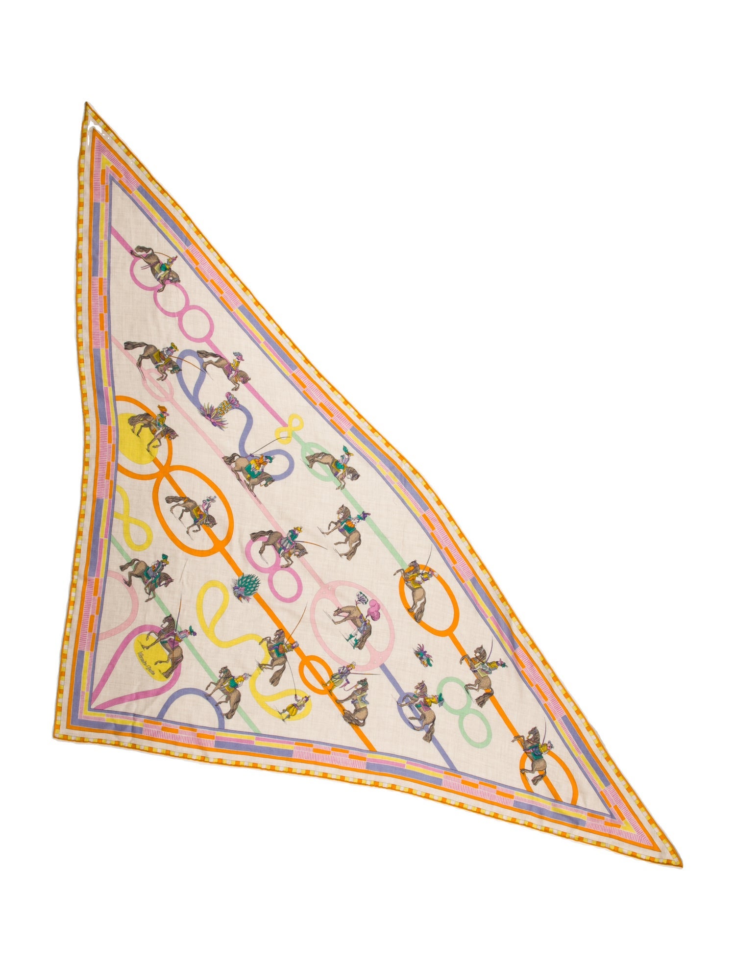 Hermès Passades et Serpentines Cashmere Triangle Scarf
