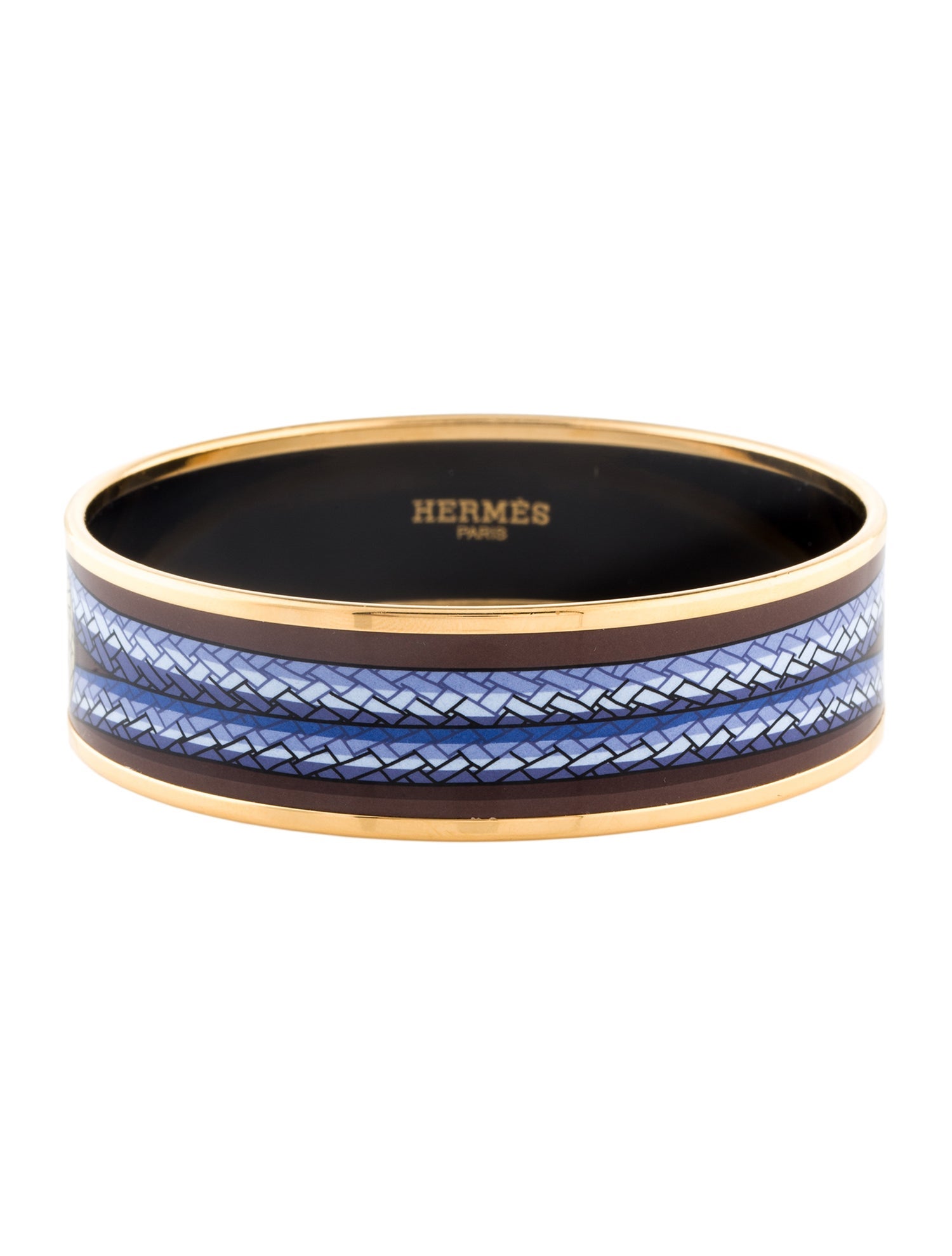 Hermès Enamel Brandebourgs Wide Bangle