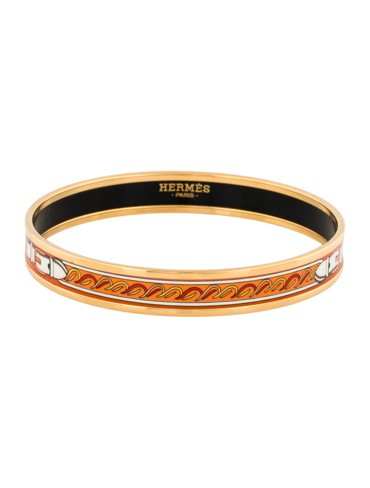 Hermès Narrow Enamel Bangle Bracelet