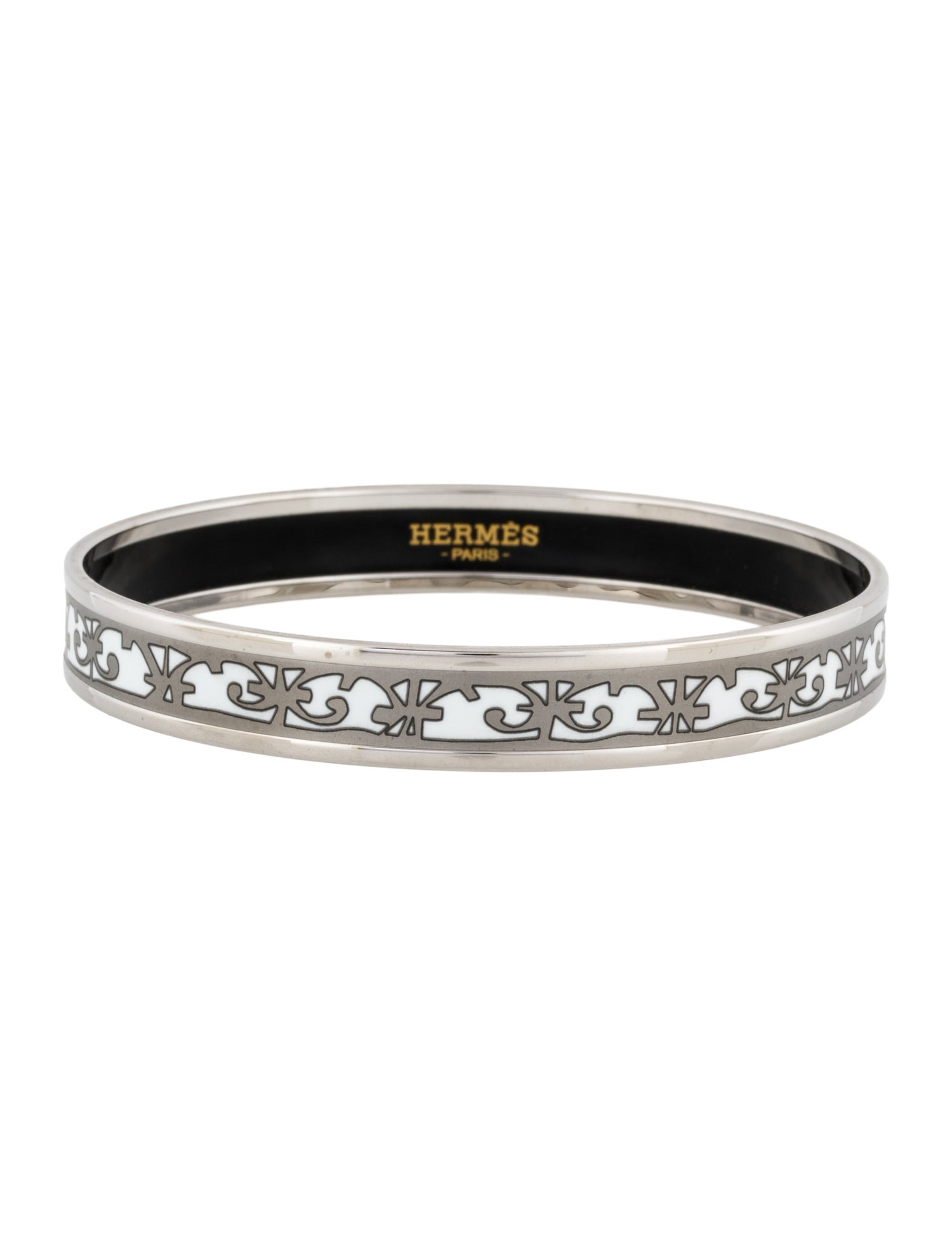 Hermès Balcons du Guadalquivir Narrow Enamel Bangle Bracelet