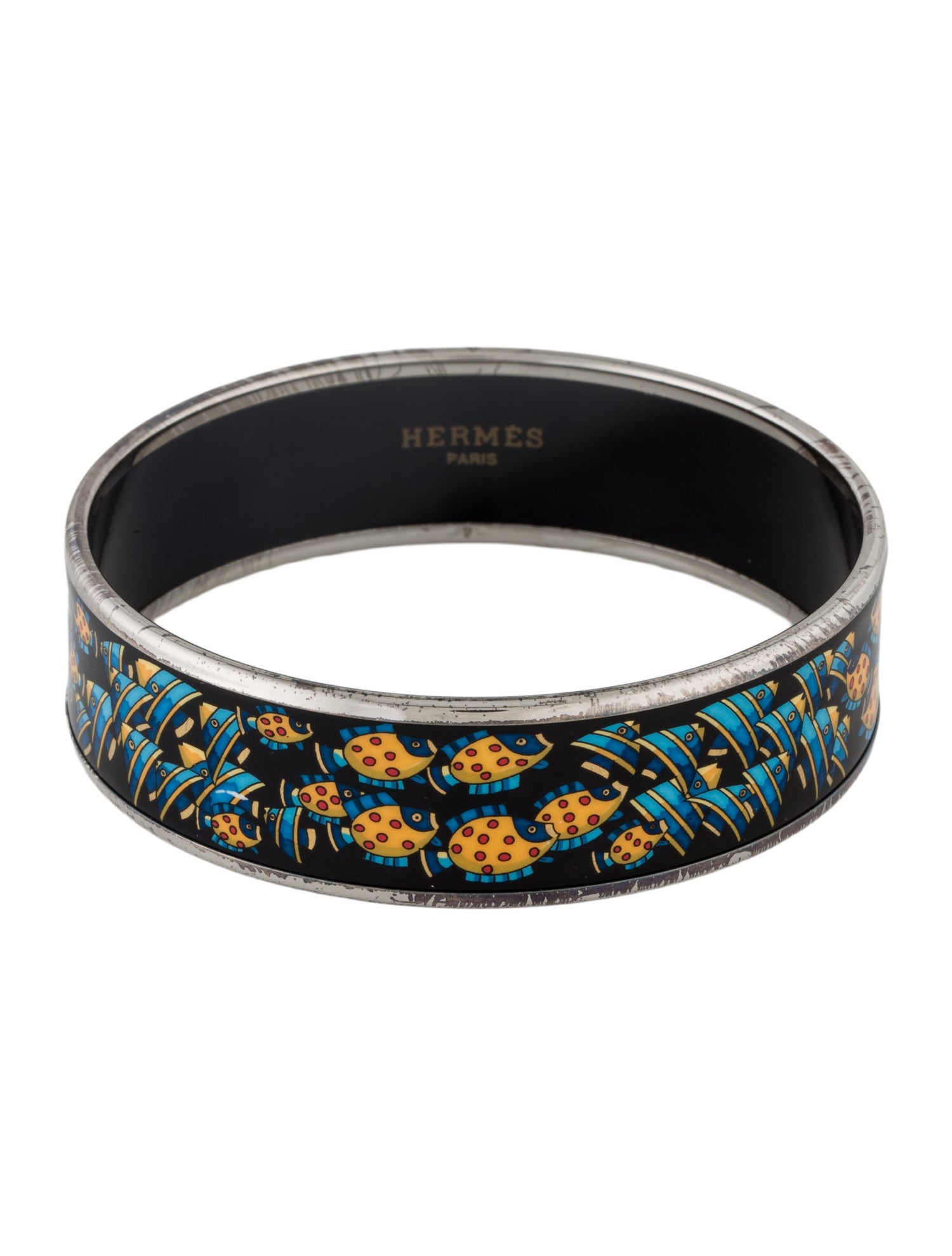 Hermès Enamel Recontre Oceane Fish Wide Bangle