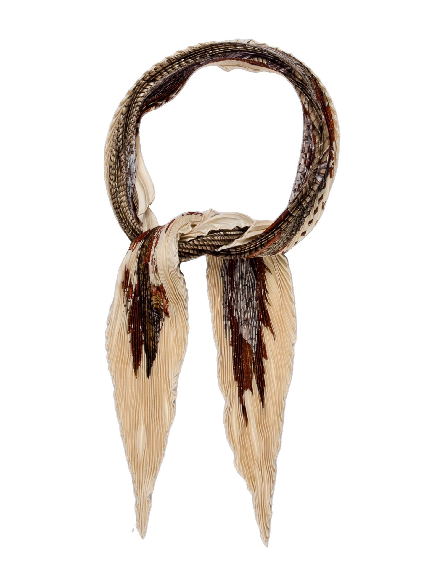Hermès Vendanges Silk Plissé Scarf