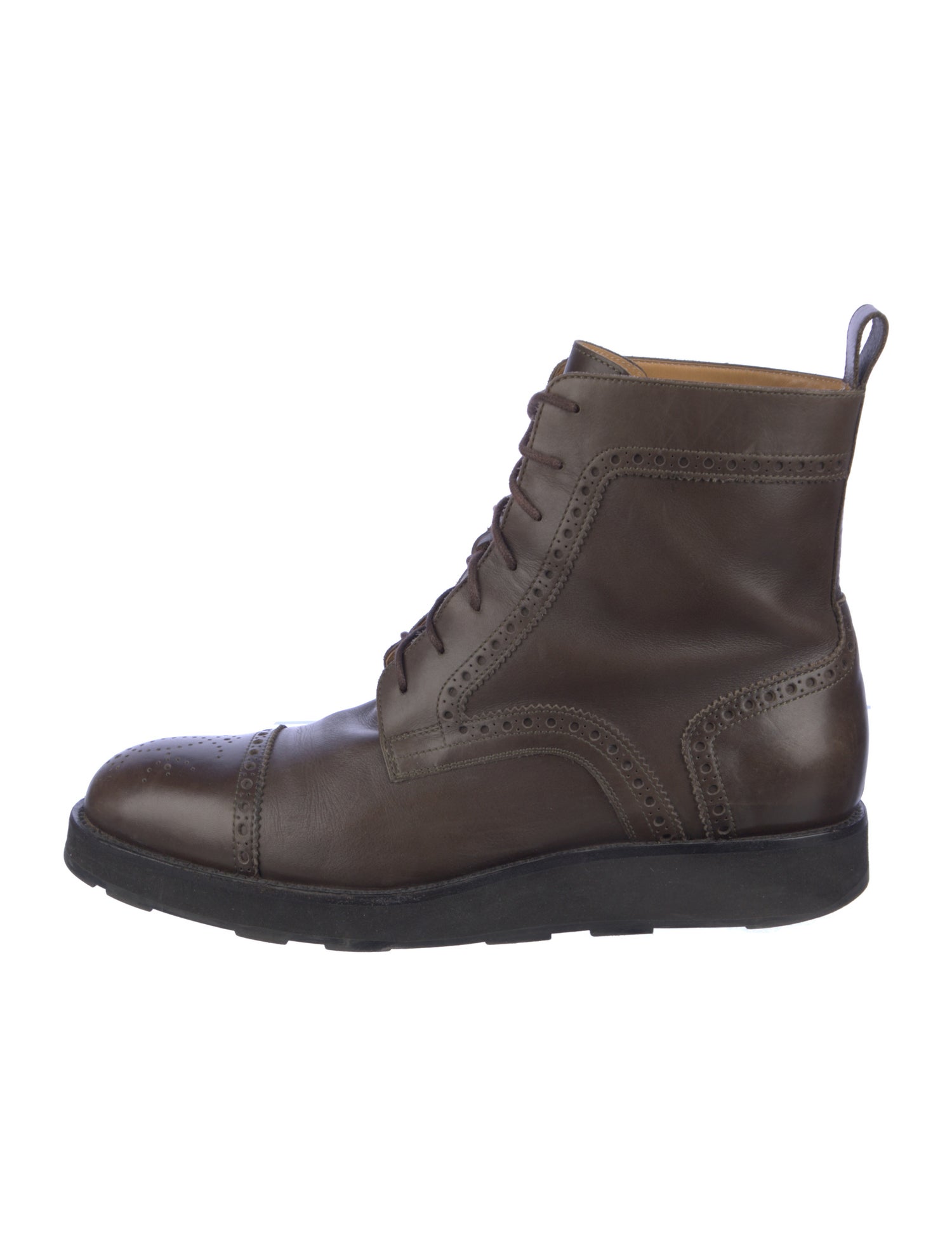 Hermès Brogue Leather Lace-Up Boots