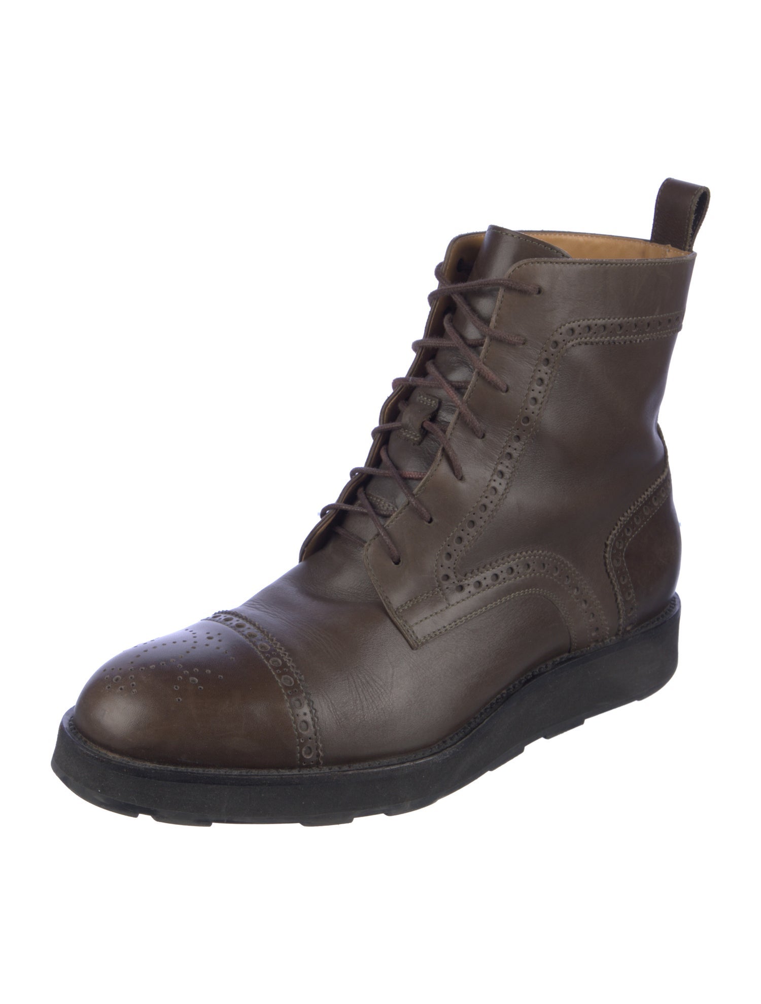 Hermès Brogue Leather Lace-Up Boots