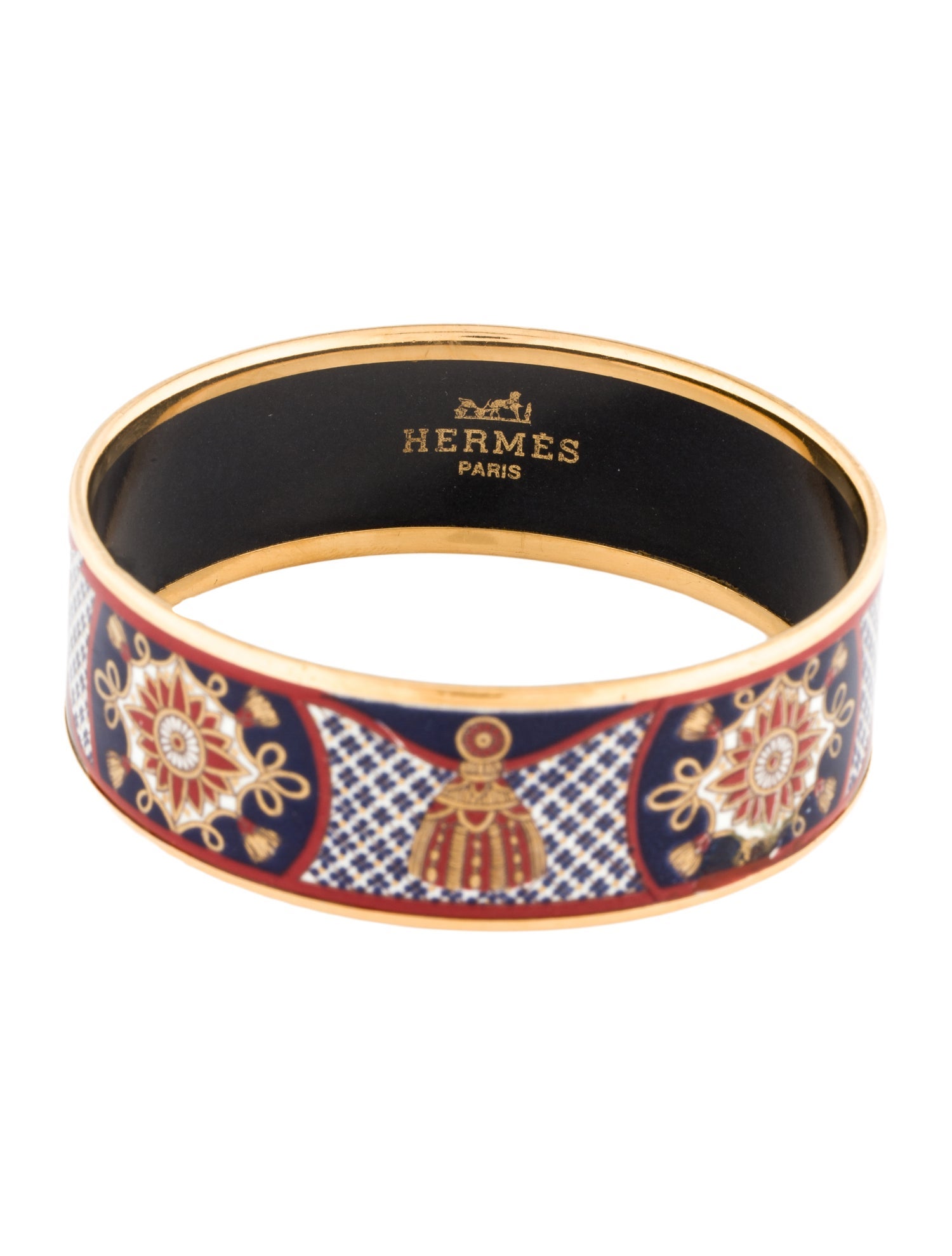 Hermès Enamel Wide Bangle Bracelet