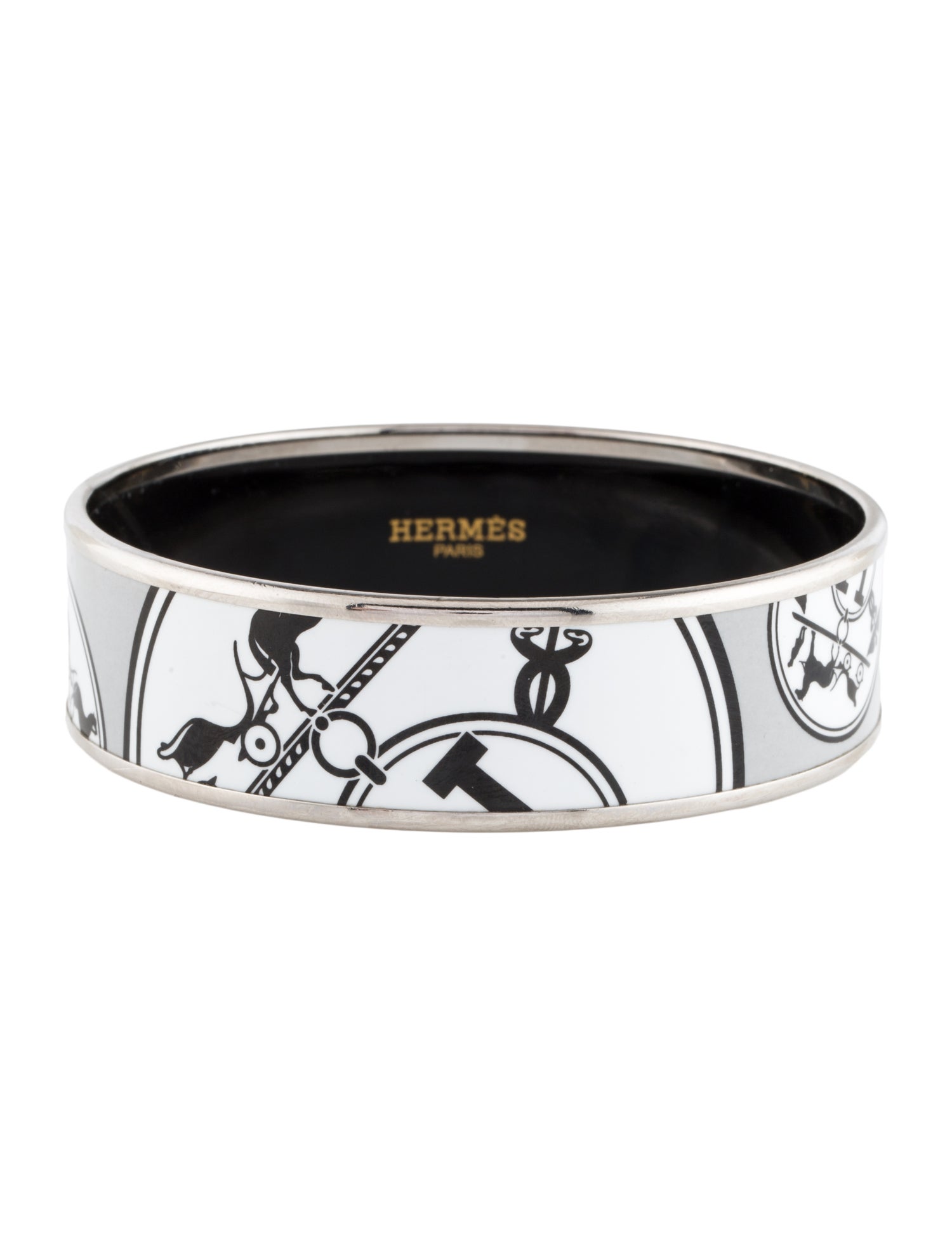 Hermès Enamel Wide Bangle Bracelet