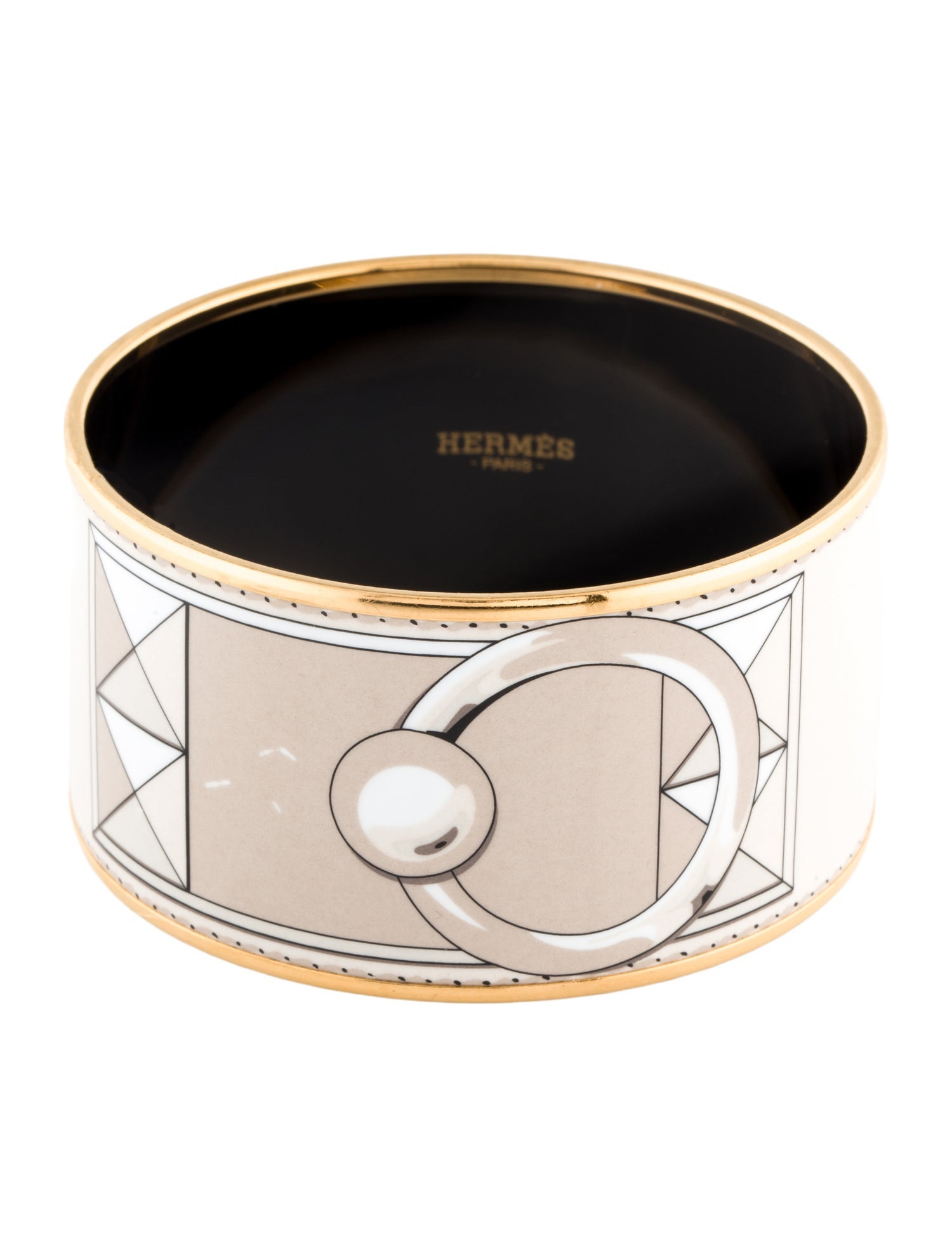 Hermès Extra Wide Enamel Bangle Bracelet