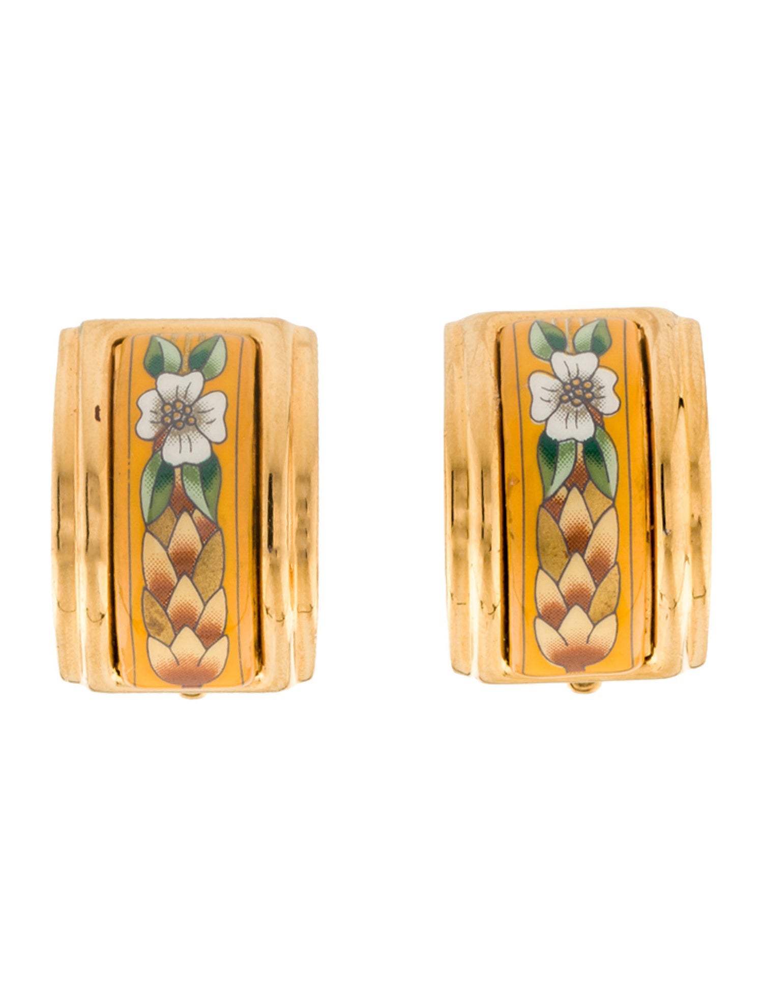 Hermès Vintage Enamel Clip-On Earrings