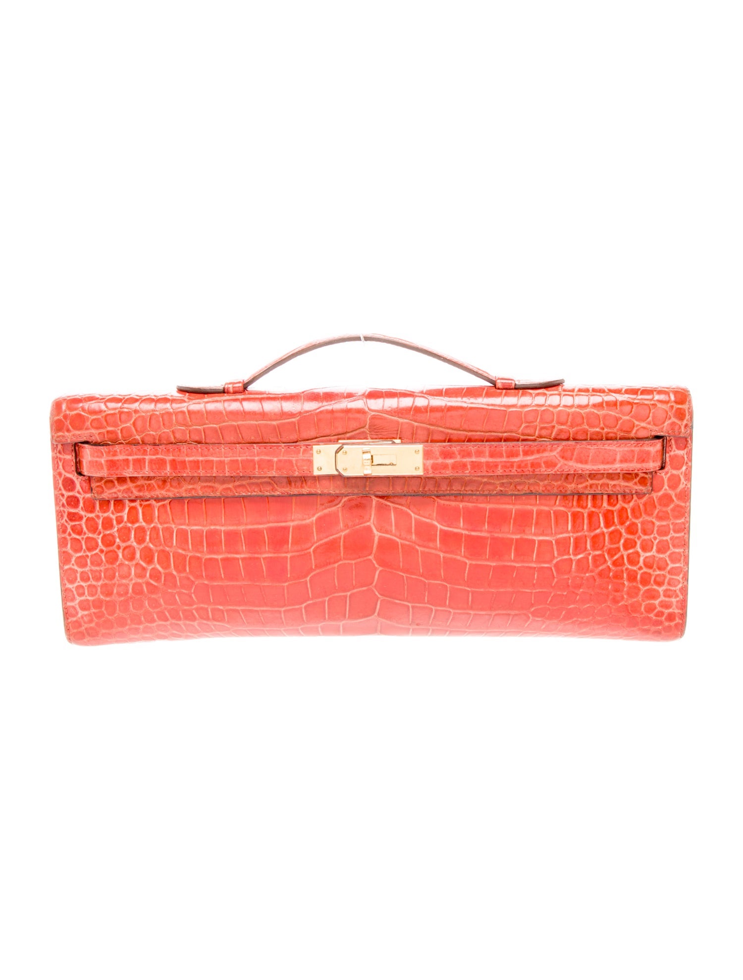 Hermès Shiny Porosus Crocodile Kelly Cut Clutch