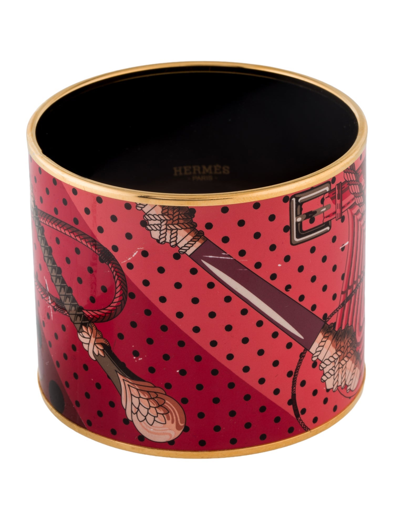 Hermès Enamel Extra Wide Bangle Bracelet