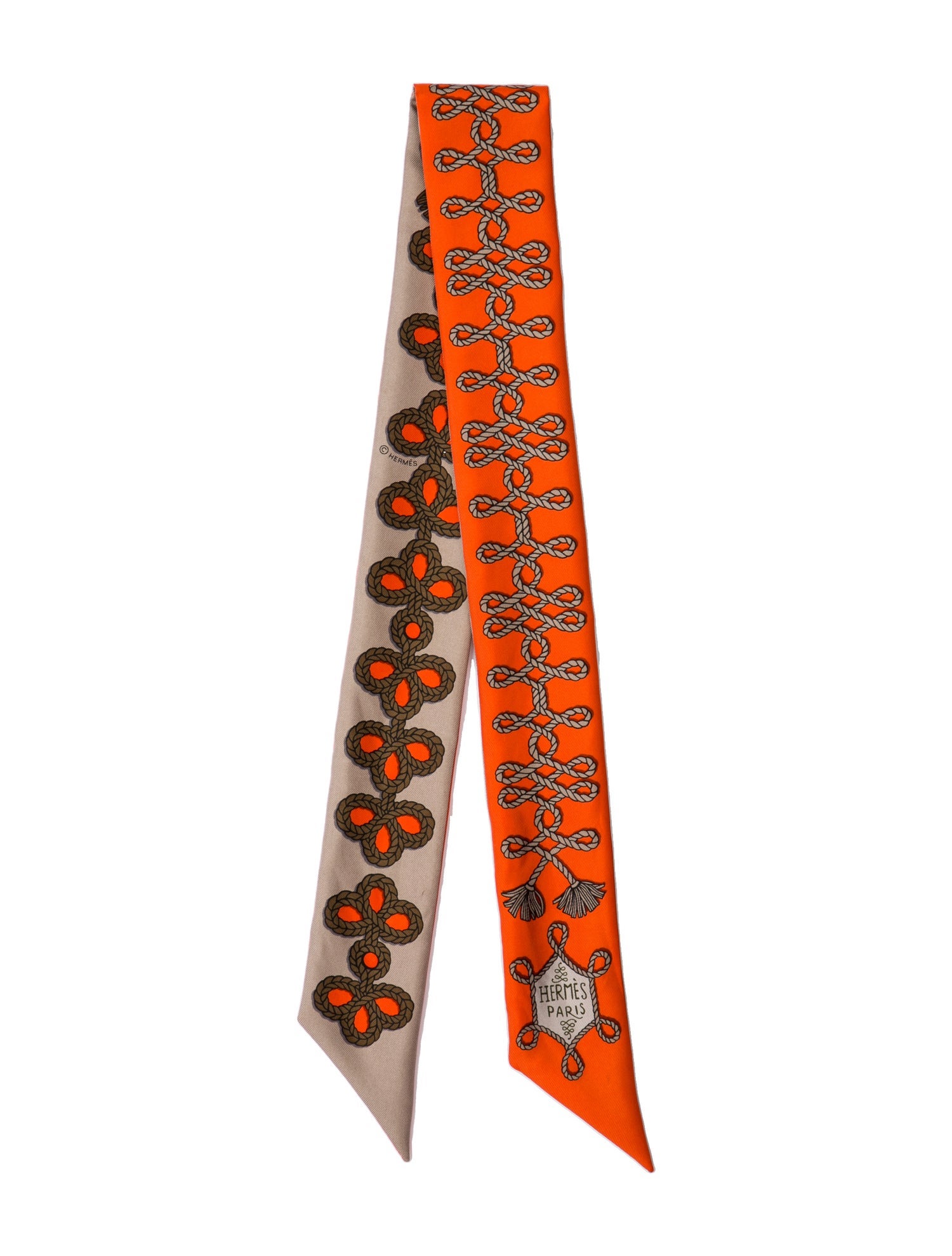 Hermès Galons et Brandebourg Silk Twilly Scarf