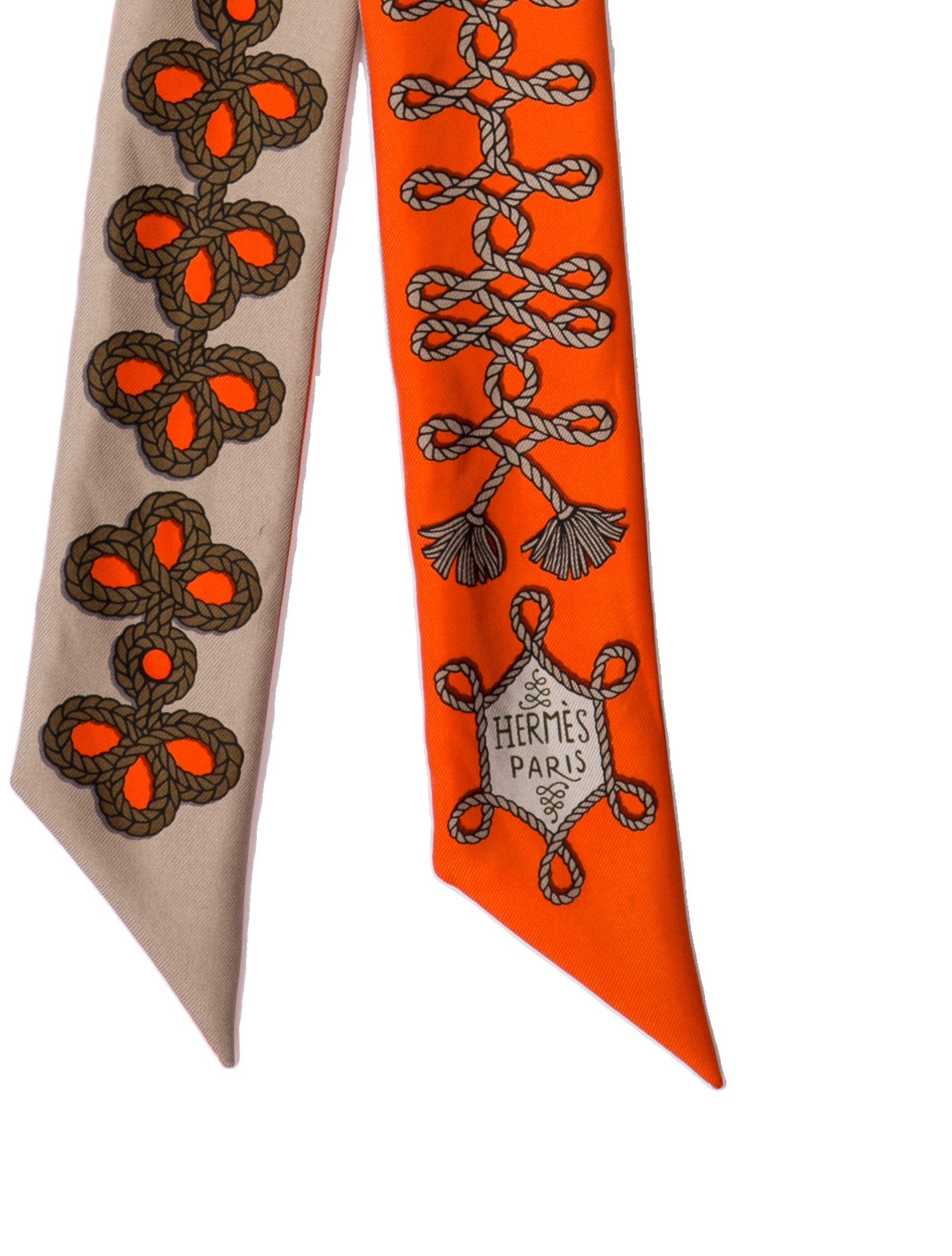 Hermès Galons et Brandebourg Silk Twilly Scarf