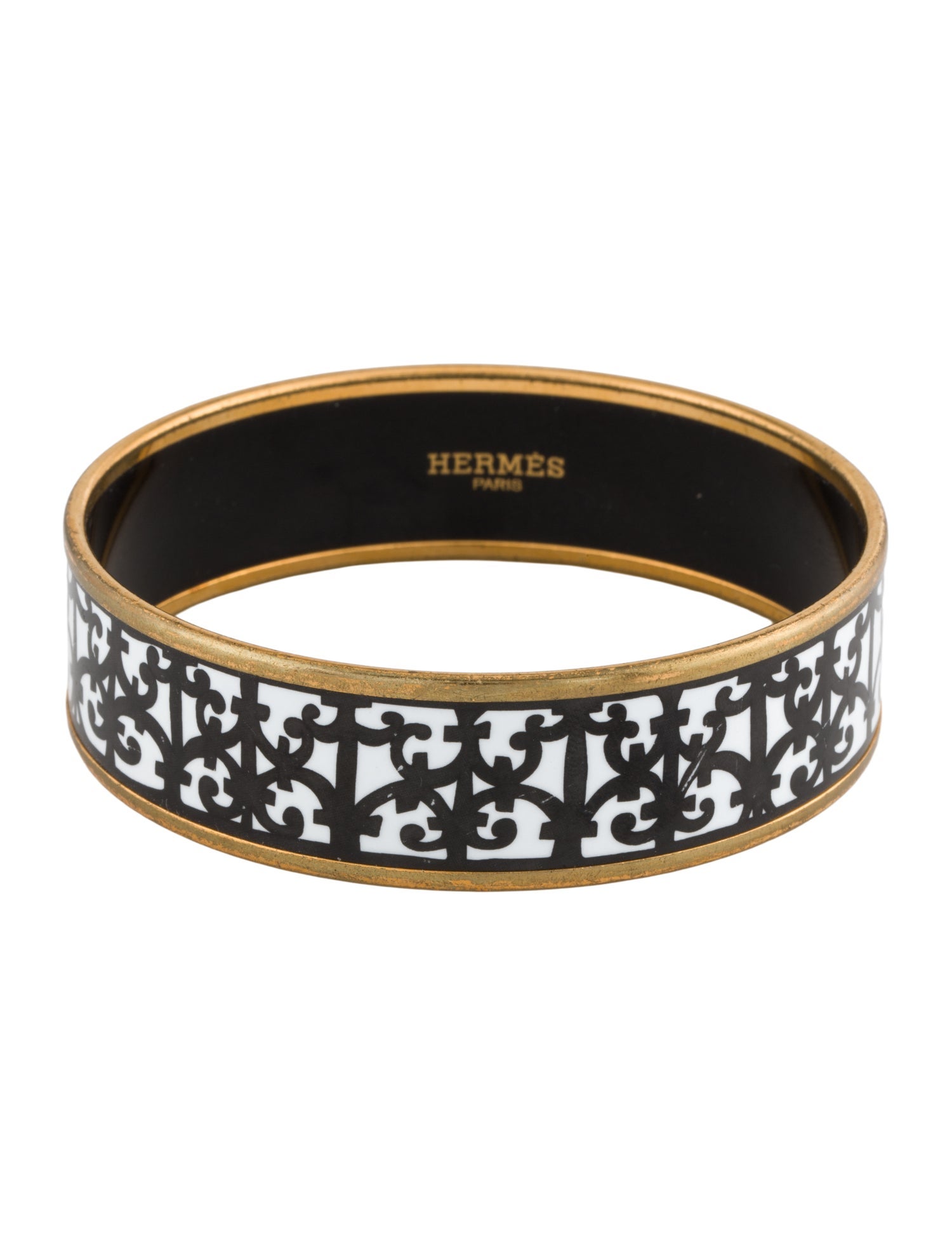Hermès Enamel Wide Bangle Bracelet