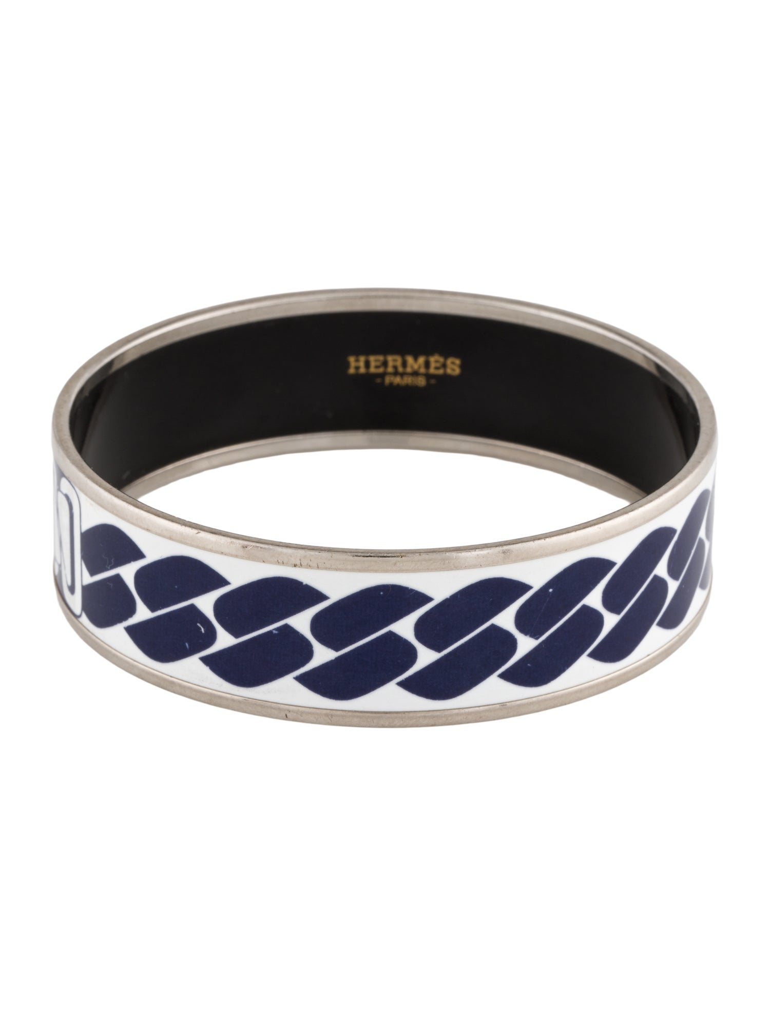 Hermès Enamel Wide Bangle Bracelet