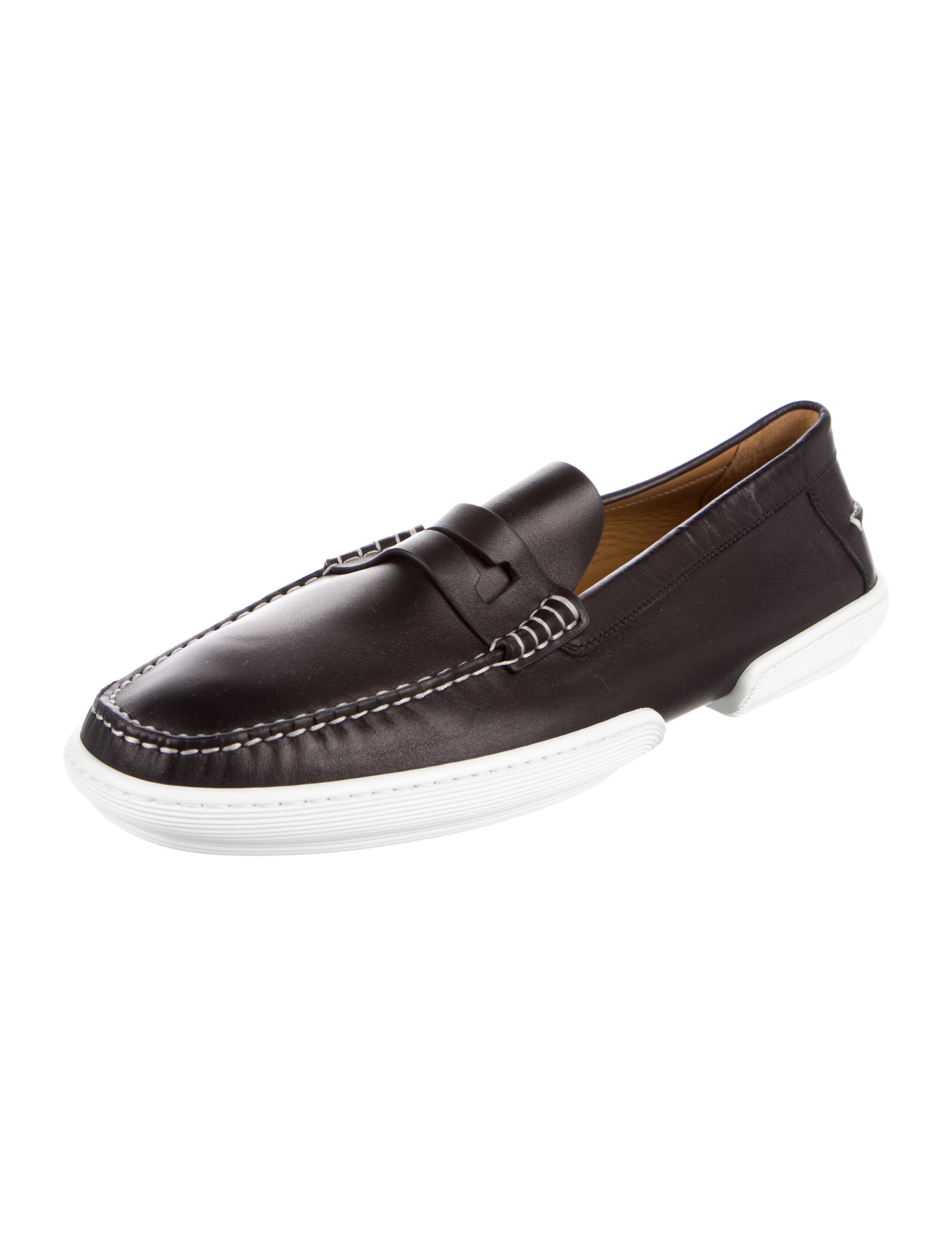 Hermès Écume Leather Boat Shoes