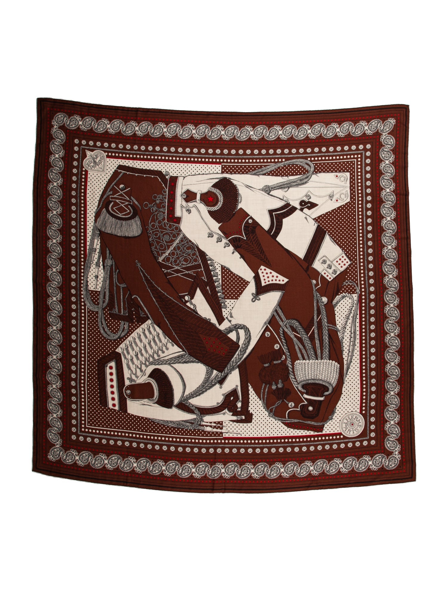 Hermès Zouaves et Dragons Cashmere Shawl
