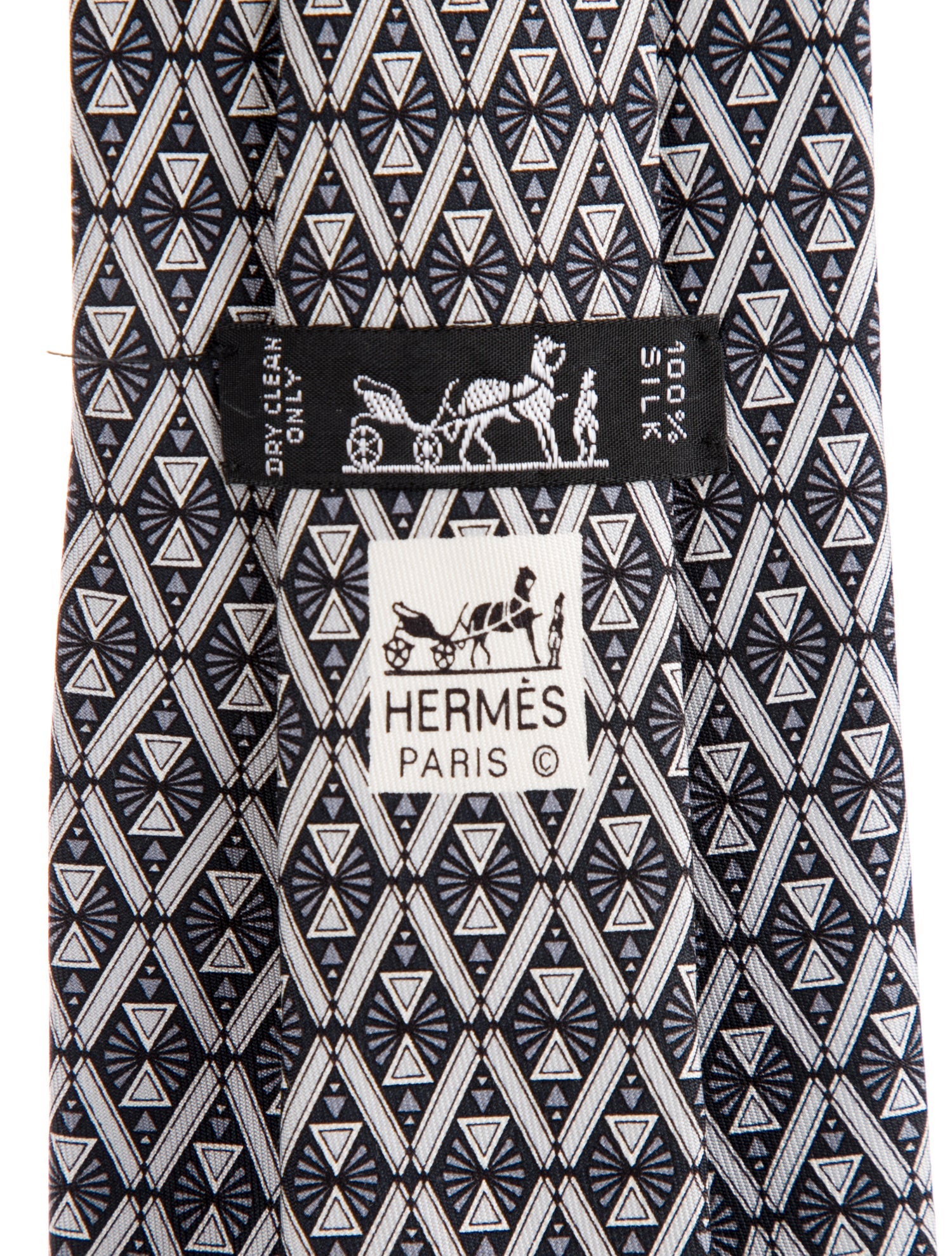 Hermès Pattern Print Silk Tie