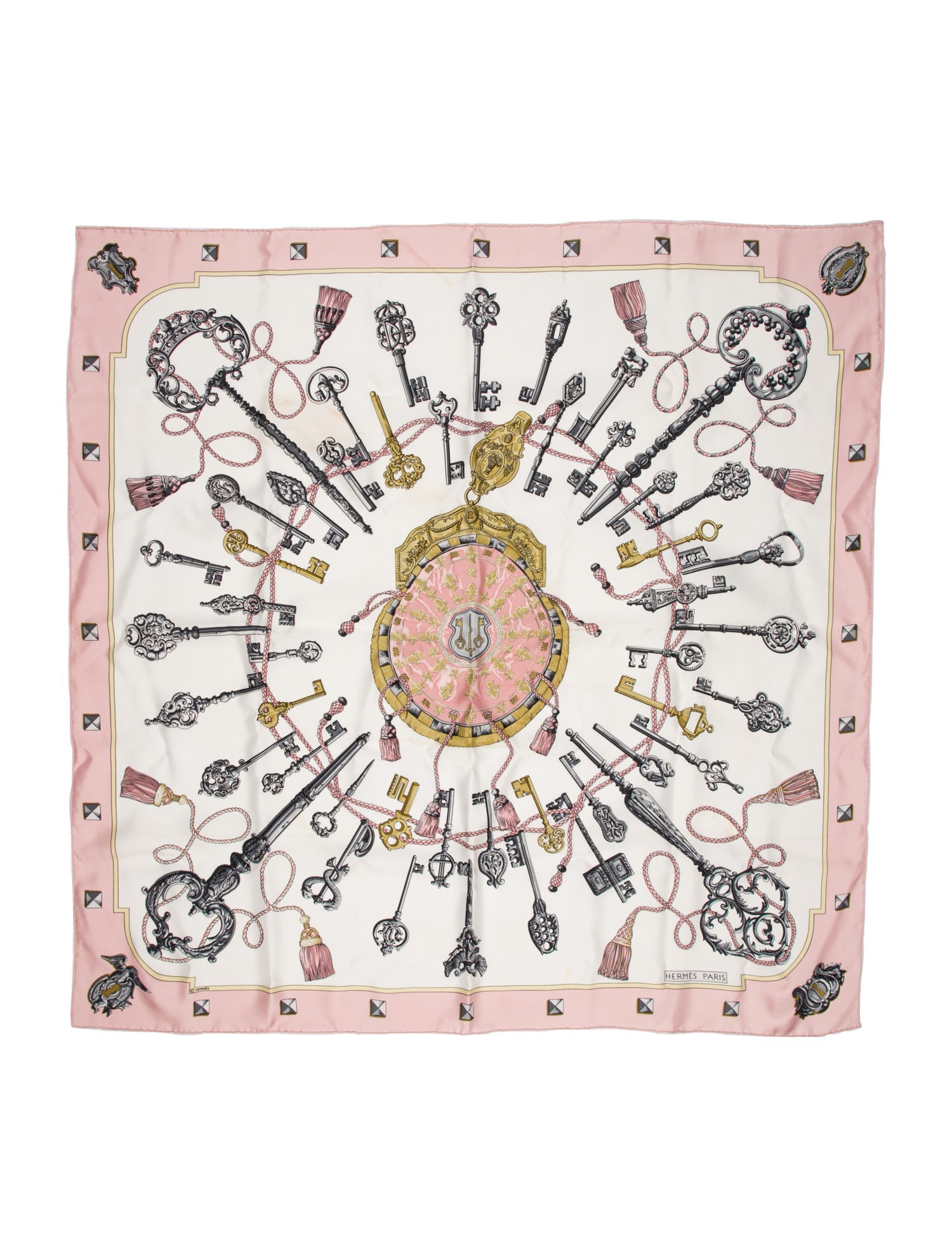 Hermès Les Clés Silk Scarf
