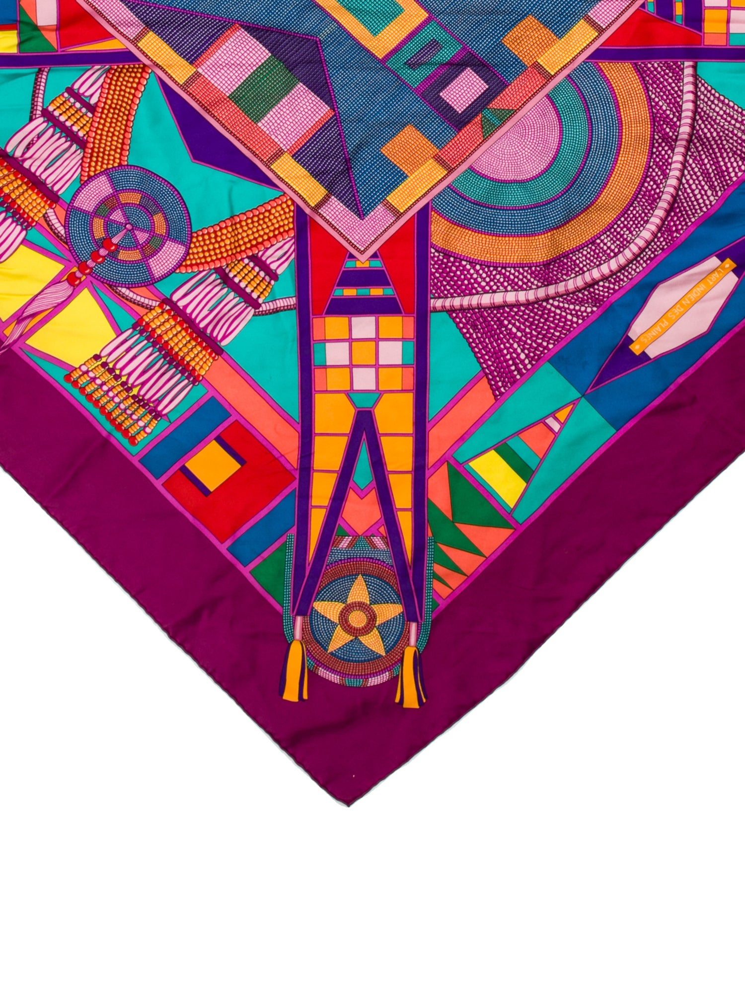 Hermès L'Art Indien Des Plaines Silk Scarf