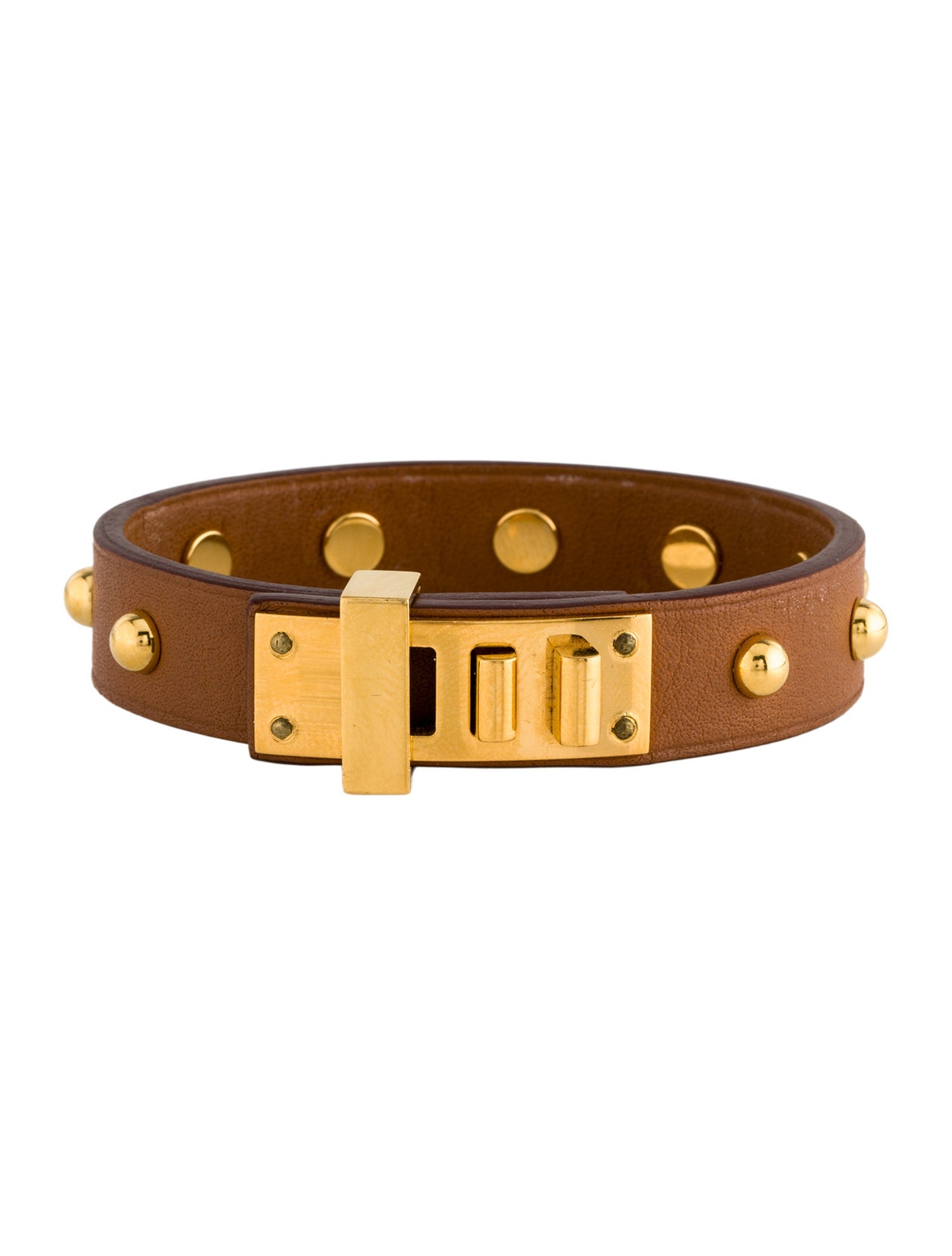 Hermès Leather Mini Dog Clous Rounds Wrap Bracelet