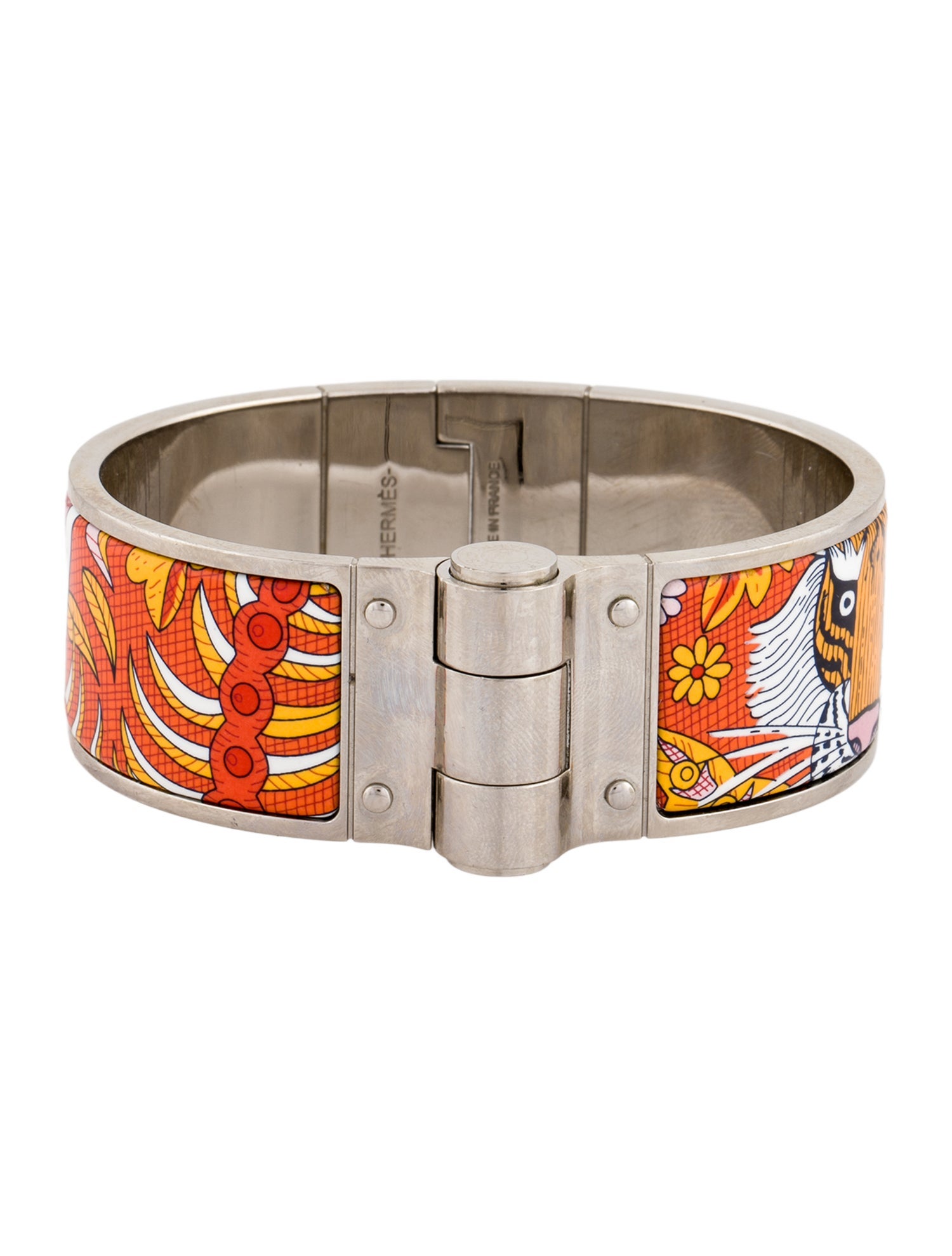 Hermès Hinged Wide Enamel Bracelet