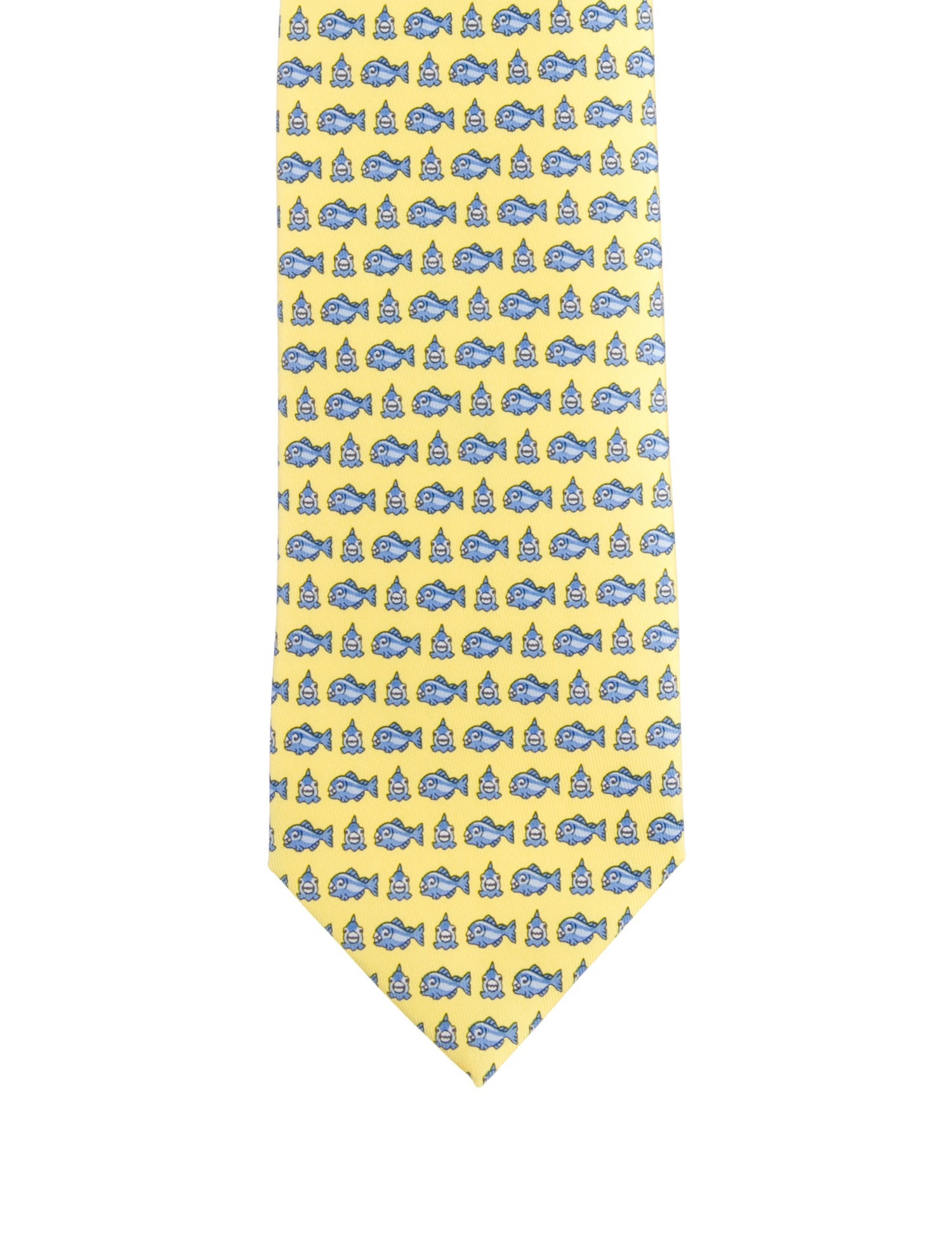Hermès Yellow Partnered Silk Tie