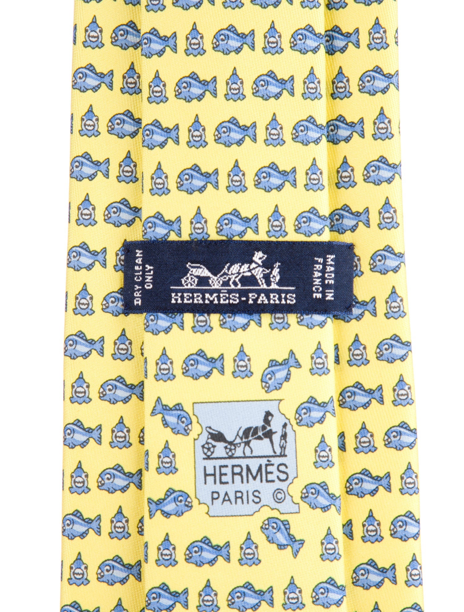 Hermès Yellow Partnered Silk Tie