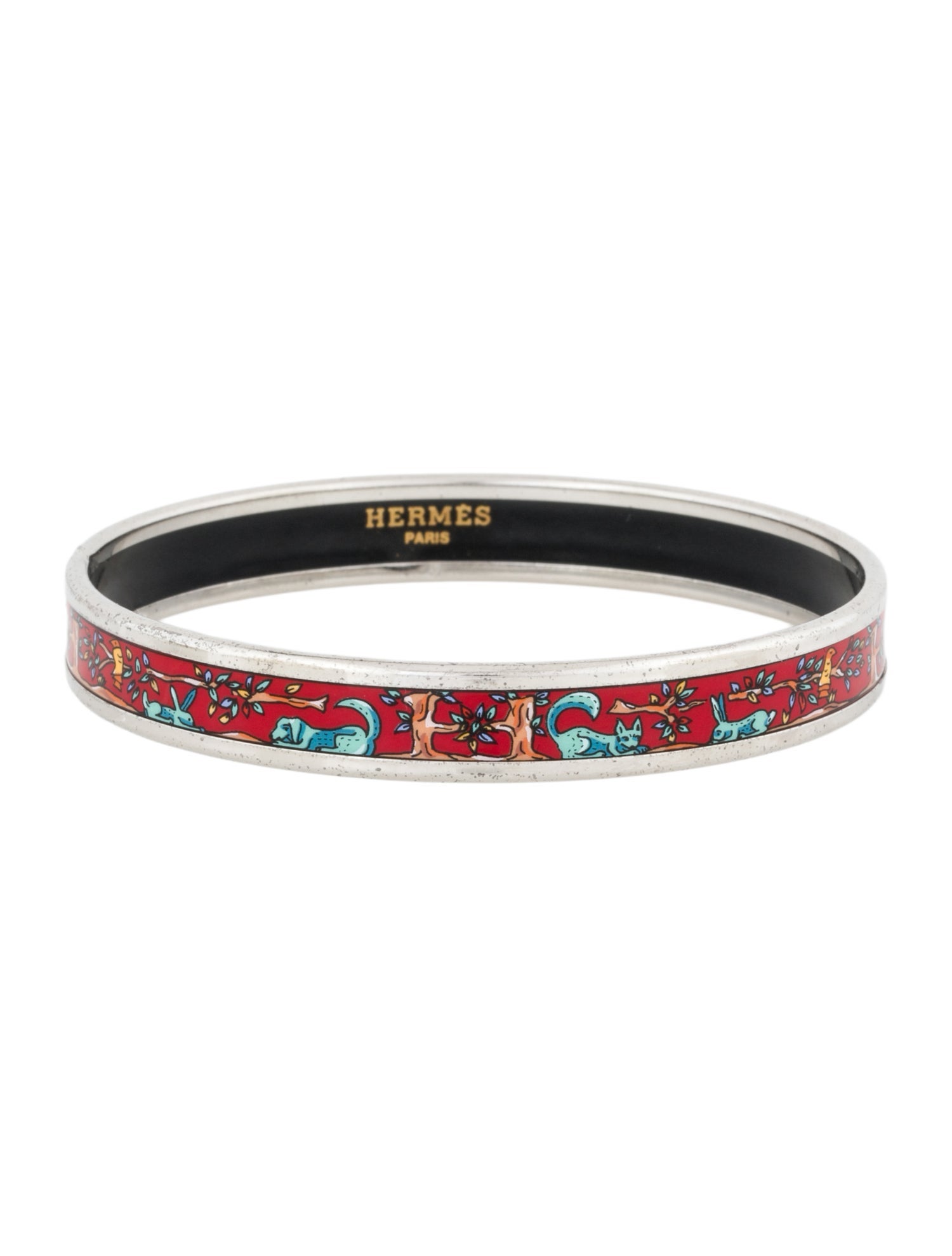 Hermès Narrow Enamel Bangle Bracelet
