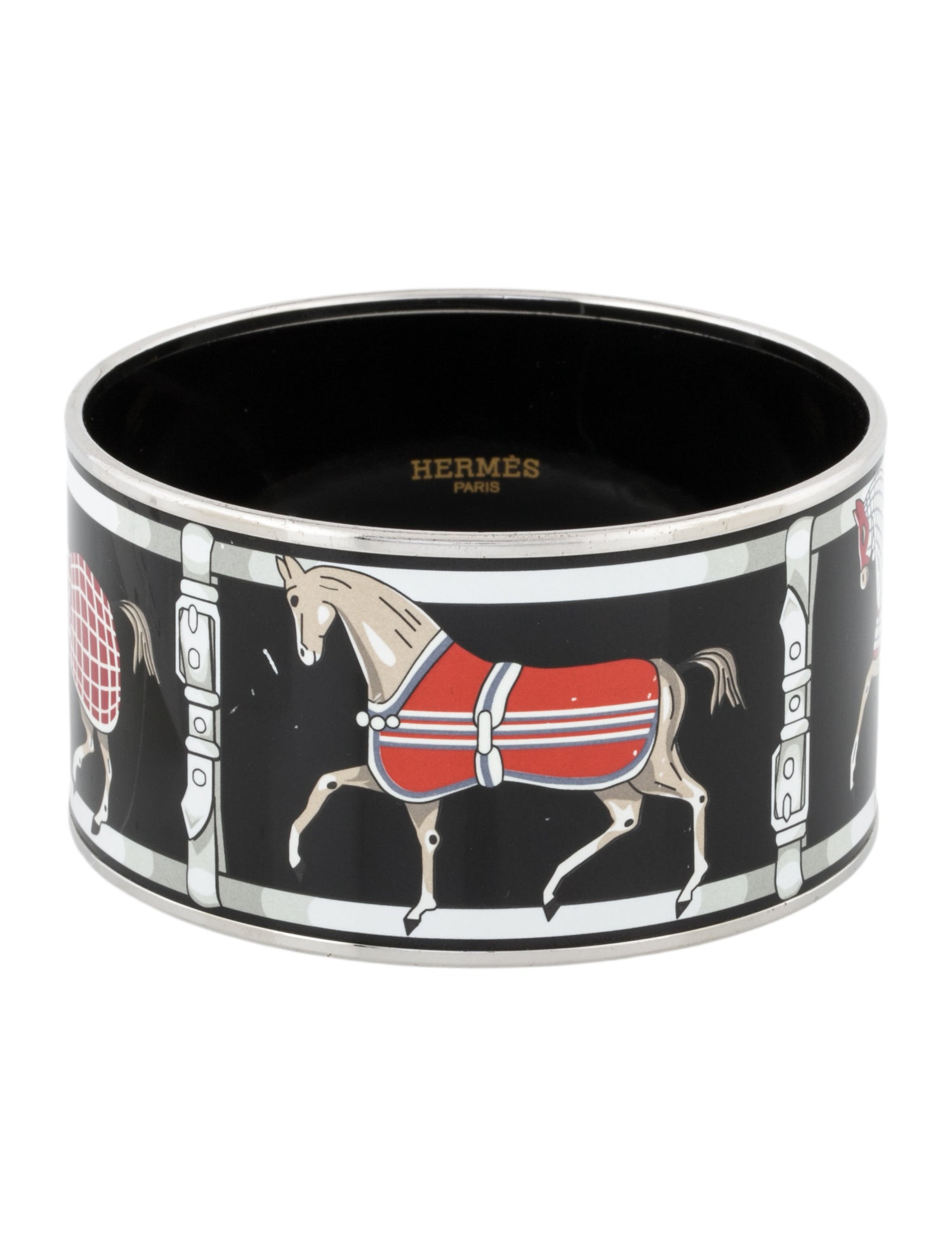 Hermès Extra Wide Enamel Bangle Bracelet