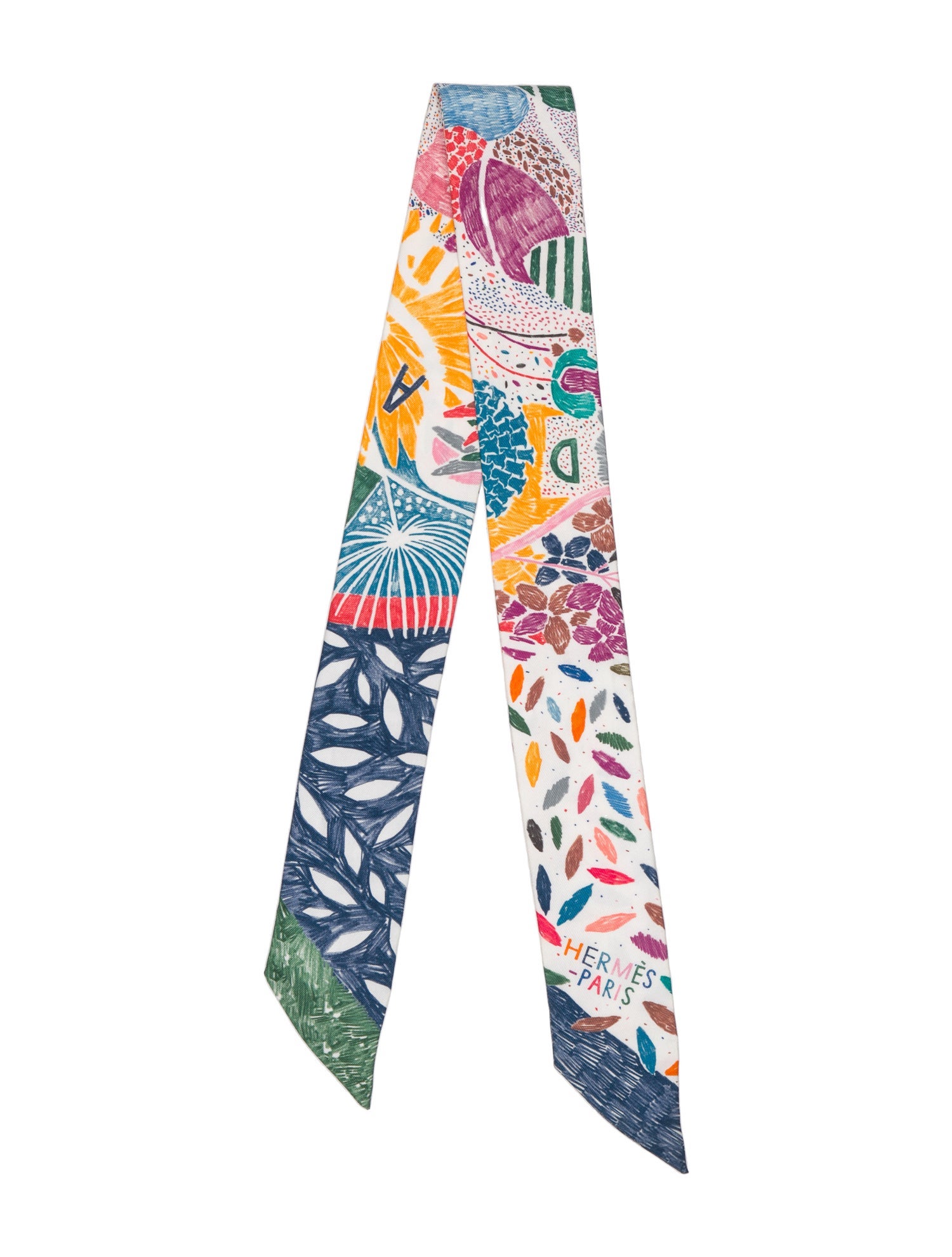 Hermès Chacun Fait Son Nid Silk Twilly Scarf