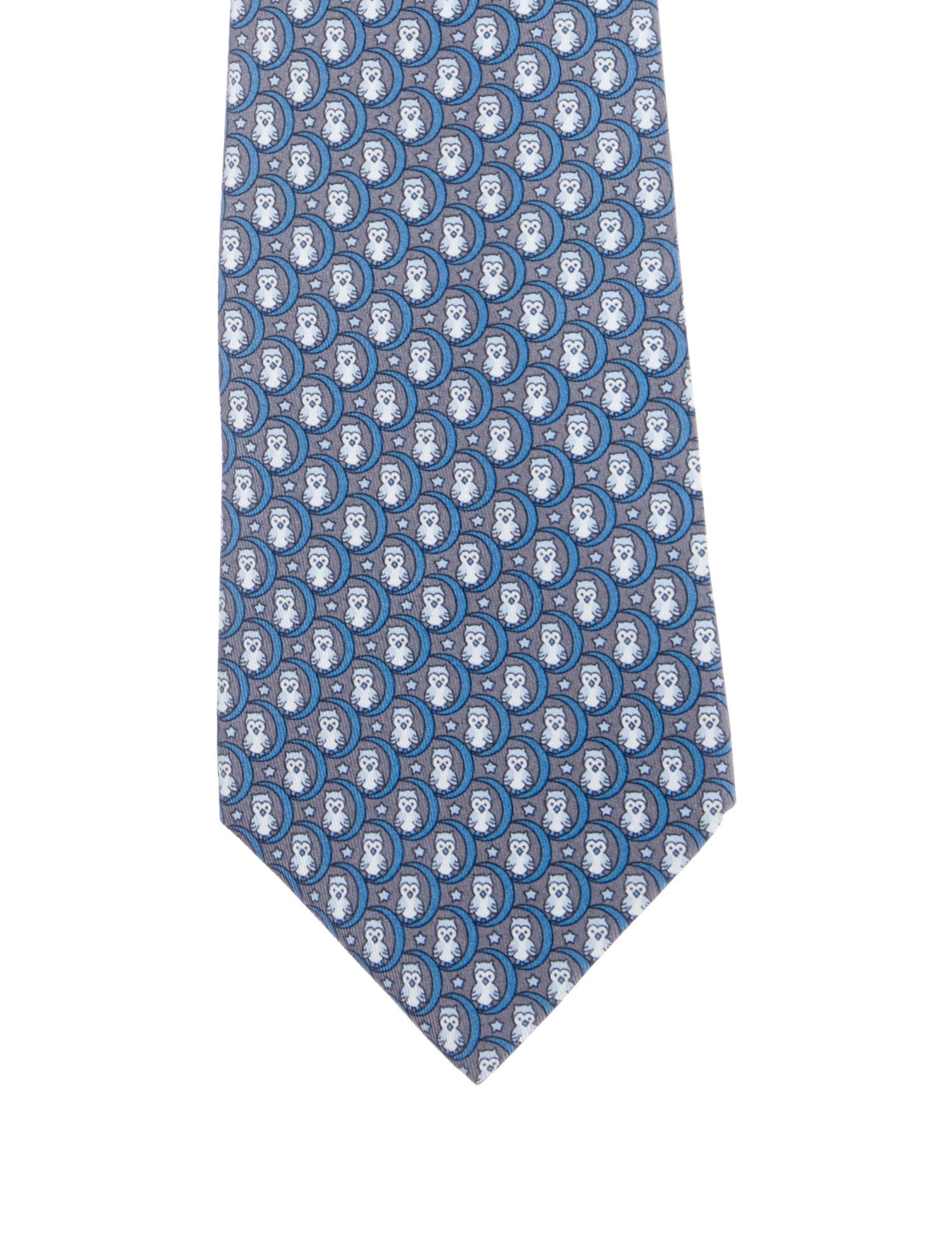 Hermès Men's blue pattern print tie