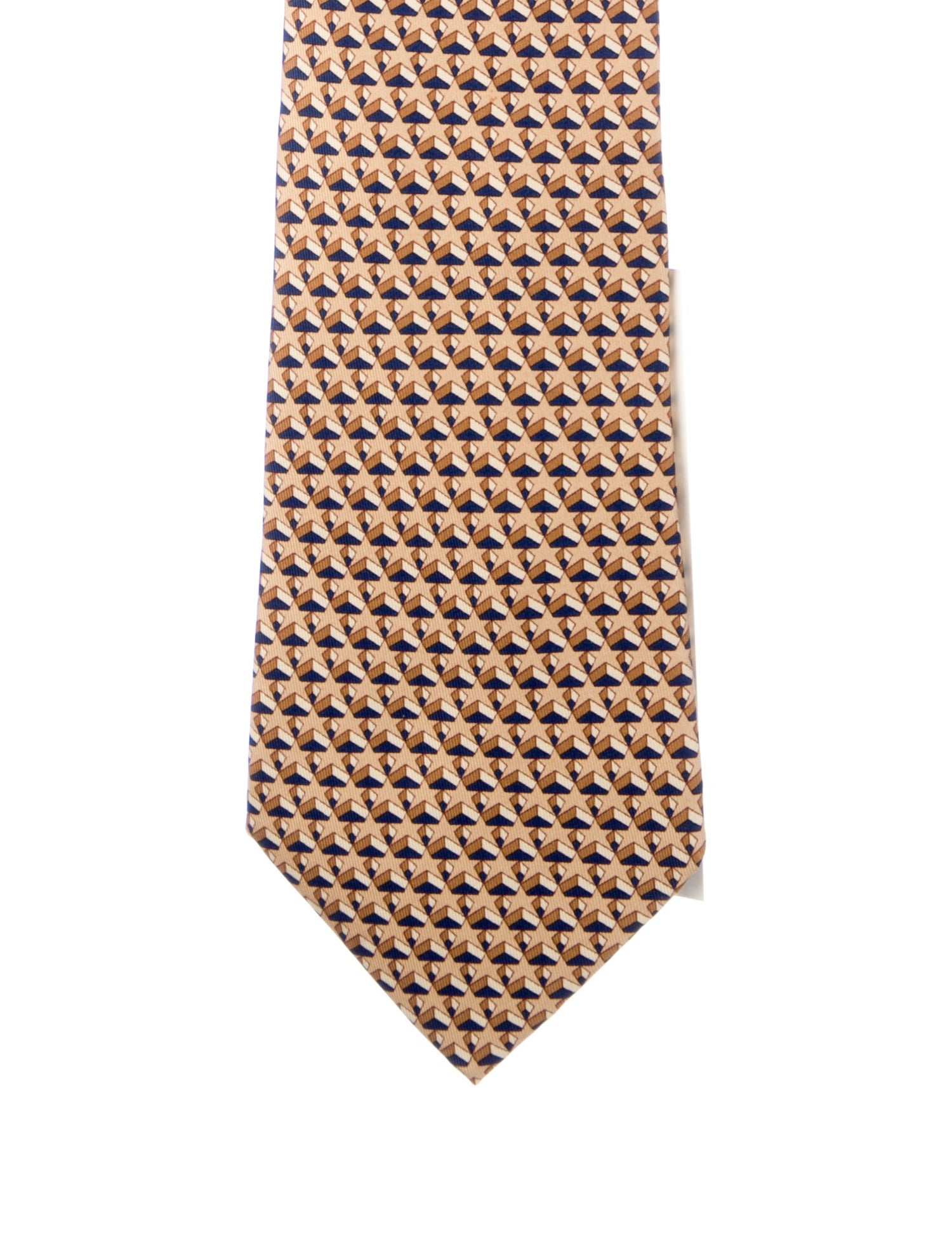 Hermès mens neutral pattern print tie