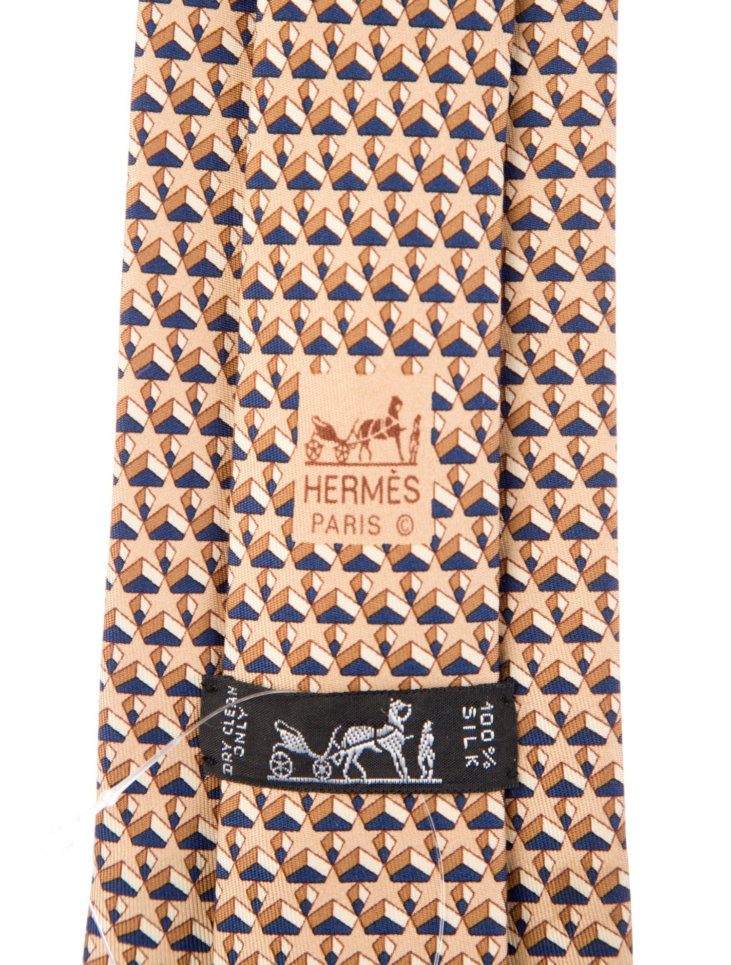 Hermès mens neutral pattern print tie