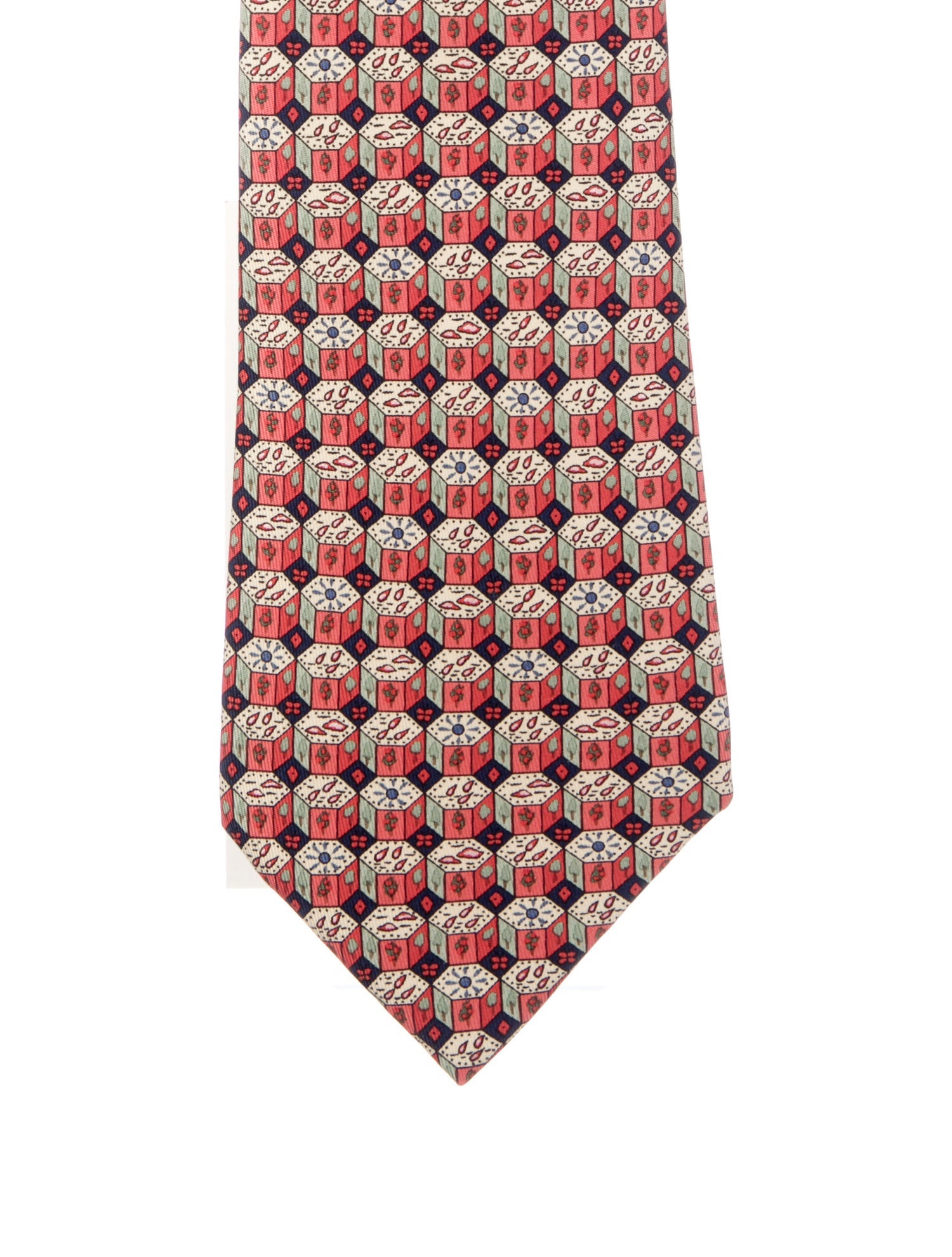 Hermès mens pattern print tie