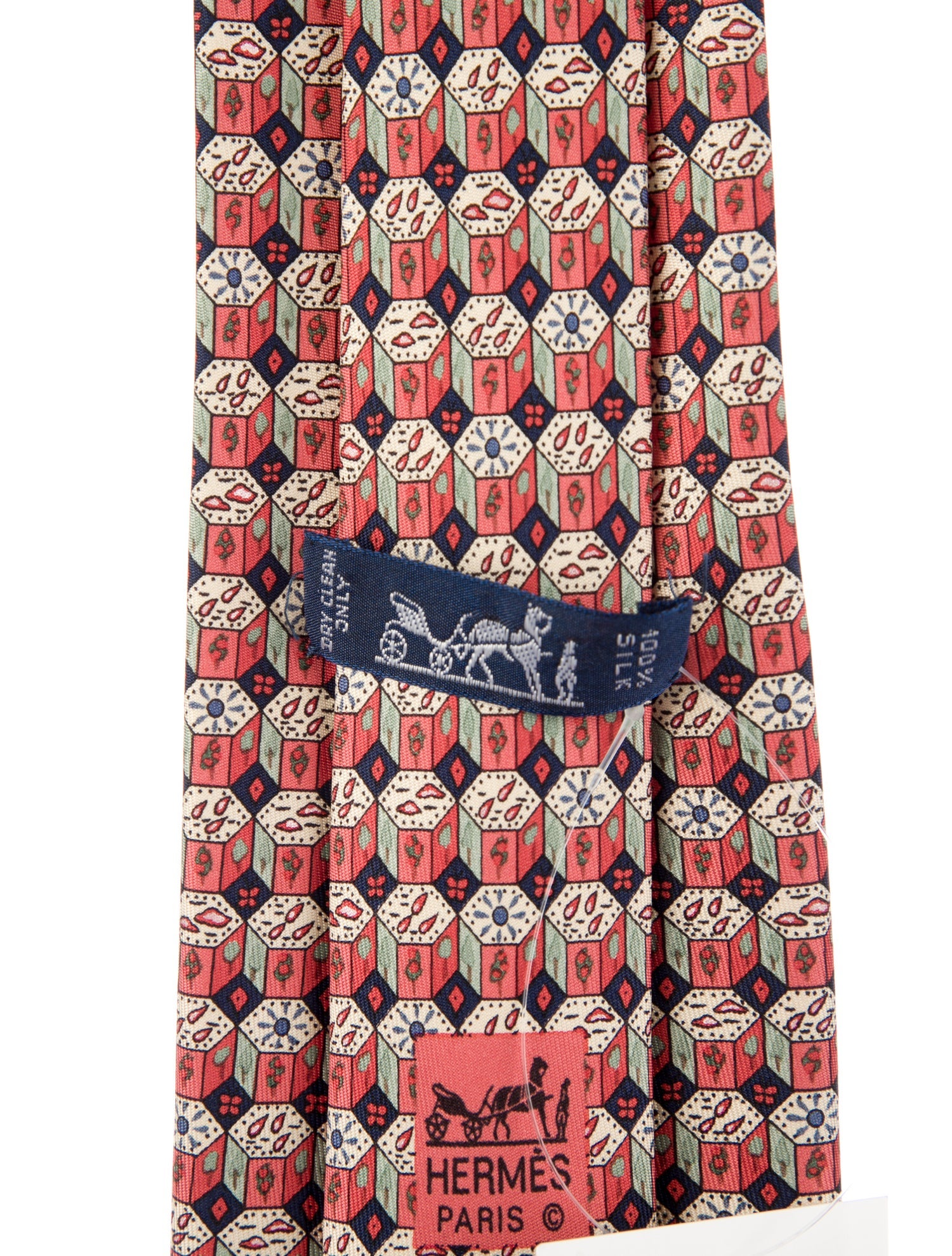 Hermès mens pattern print tie