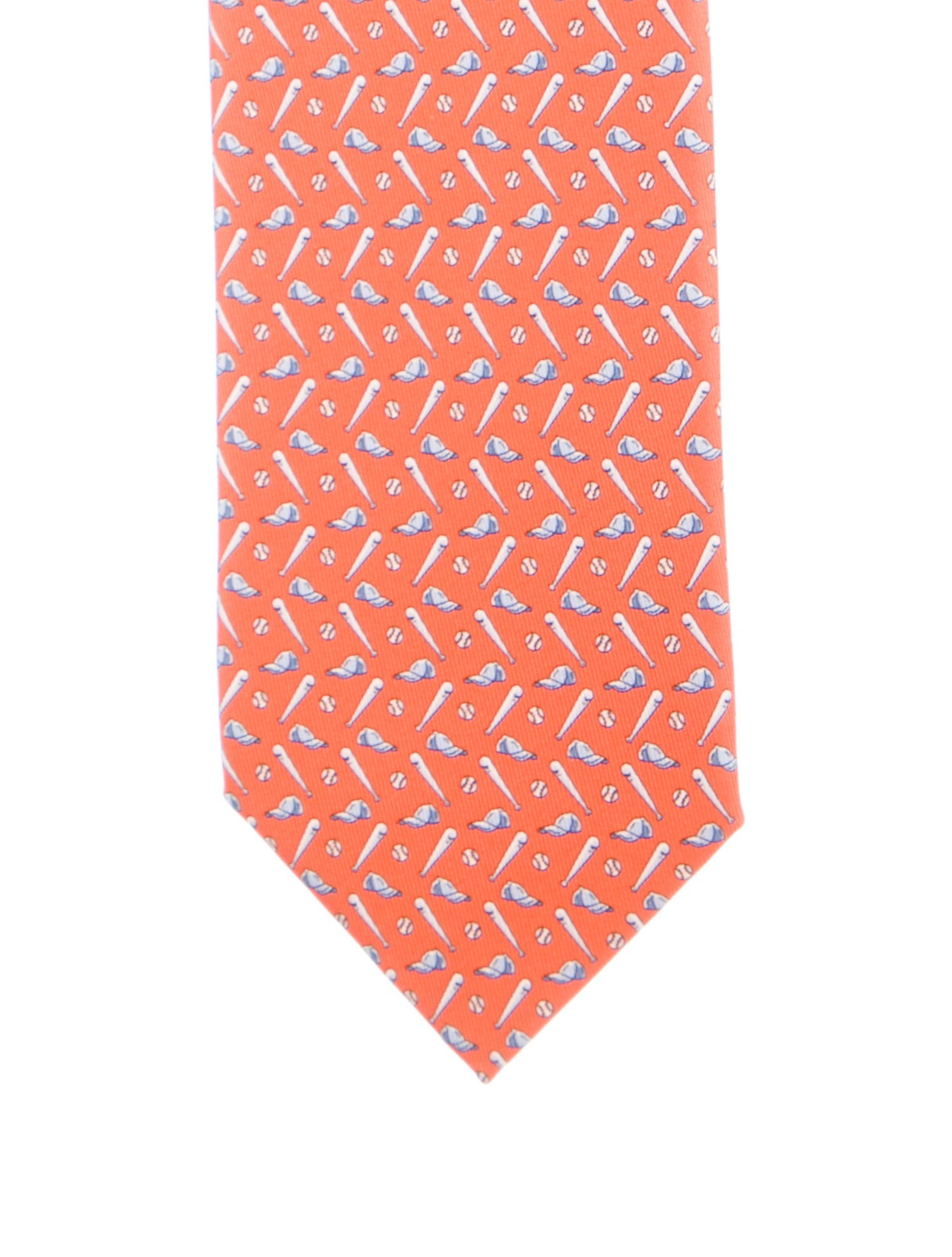 Hermès Hermes Orange silk tie